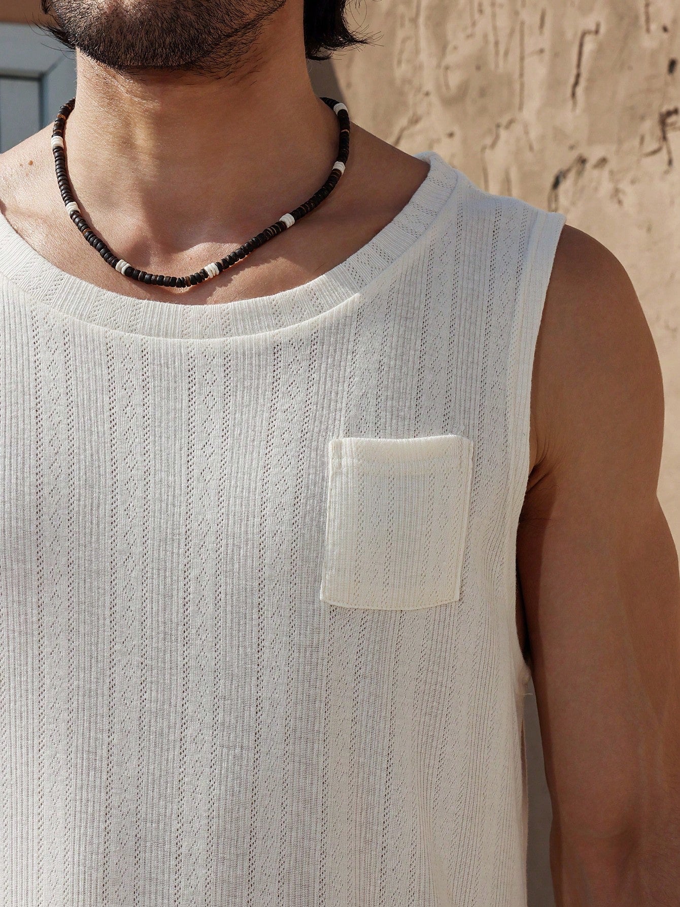 Camiseta Regata Masculina Casual Bolso Gola Careca Camiseta Regata Masculina Casual Bolso Gola Careca