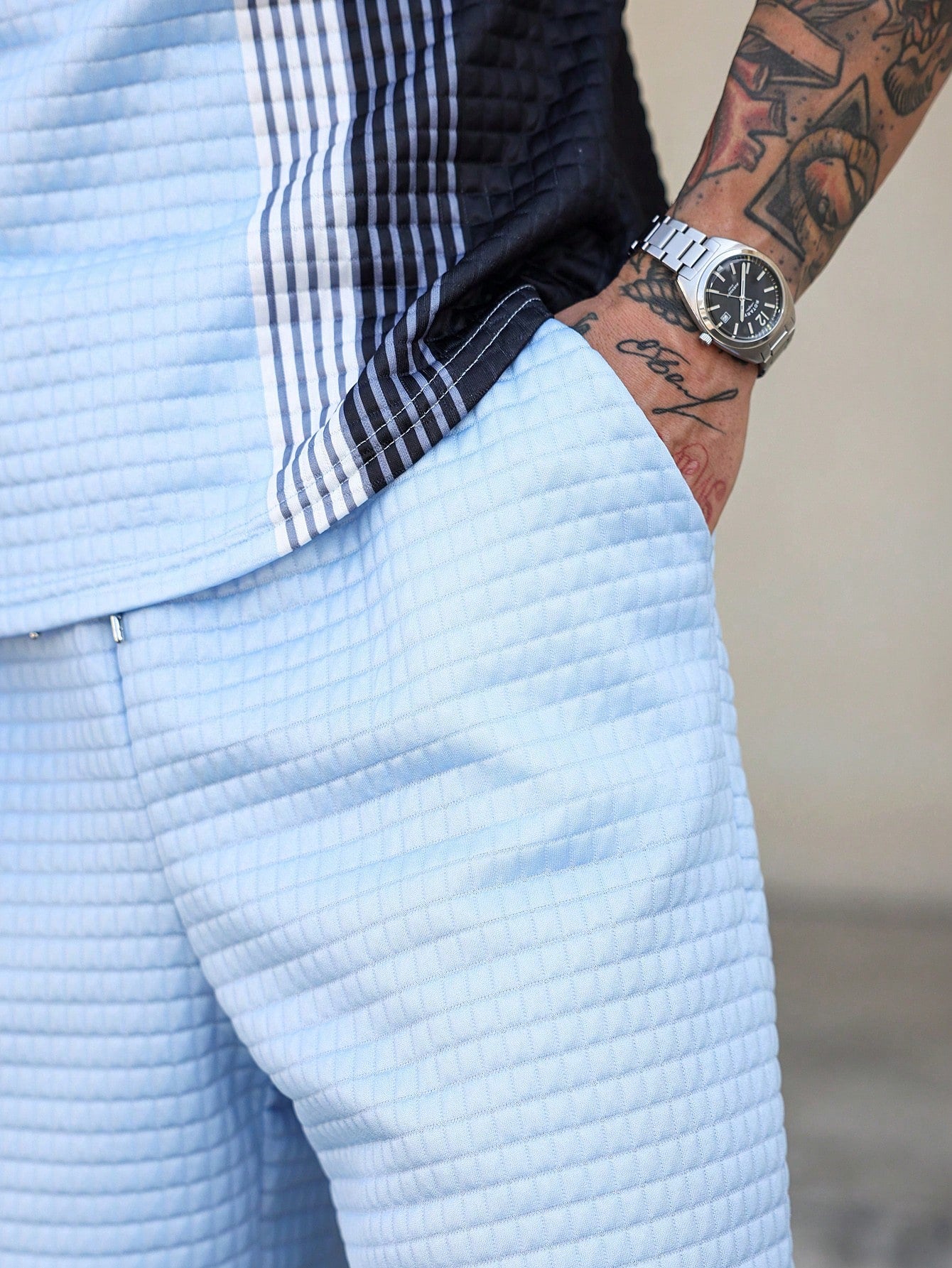 Conjunto Masculino Camiseta Básica E Shorts Casuais Conjunto Masculino Camiseta Básica E Shorts Casuais