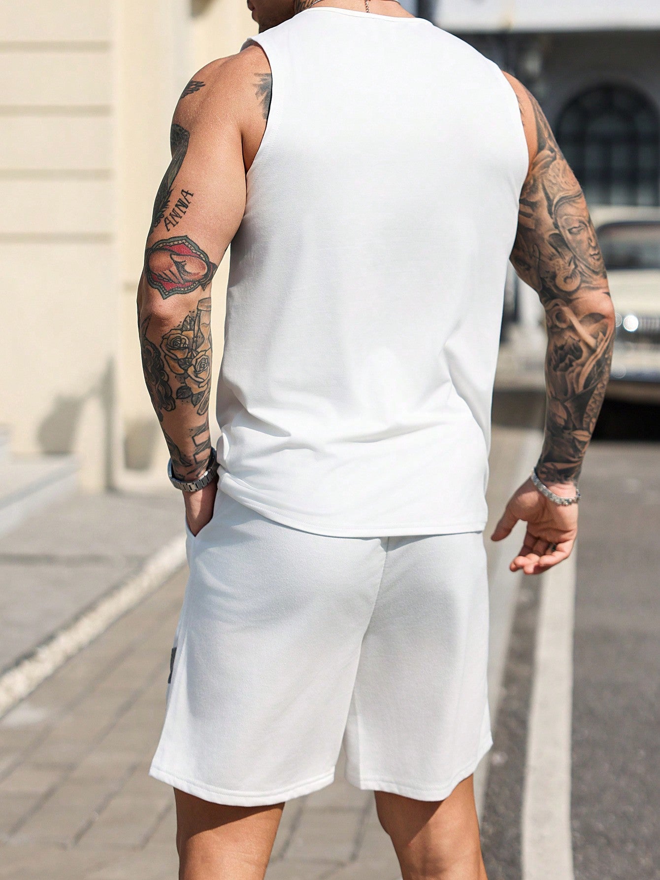 Conjunto Masculino Regata Esportiva E Shorts Cós Elástico Conjunto Masculino Regata Esportiva E Shorts Cós Elástico