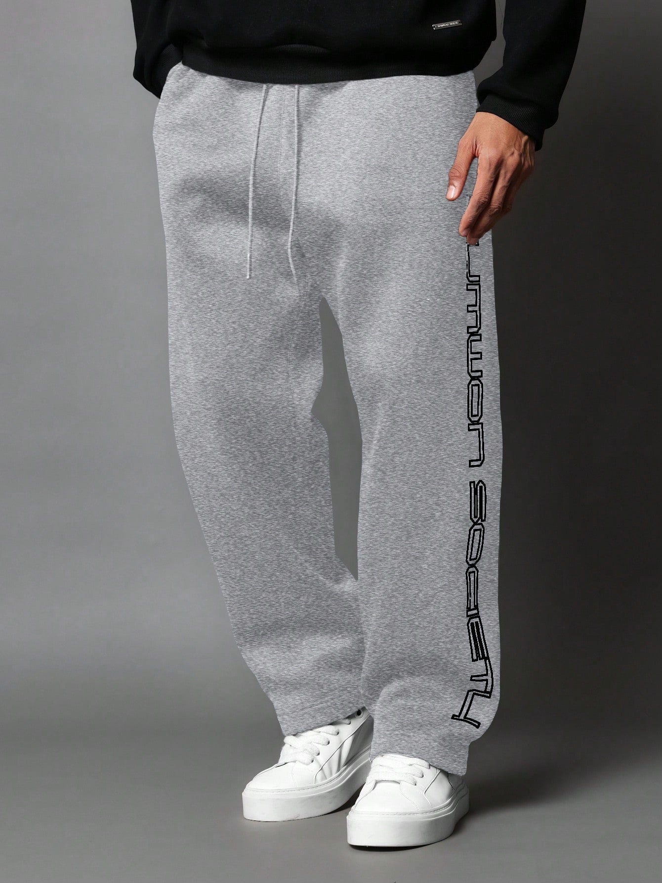 Calça Masculina Wide Leg Com Estampa Lateral Streetwear Calça Masculina Wide Leg Com Estampa Lateral Streetwear