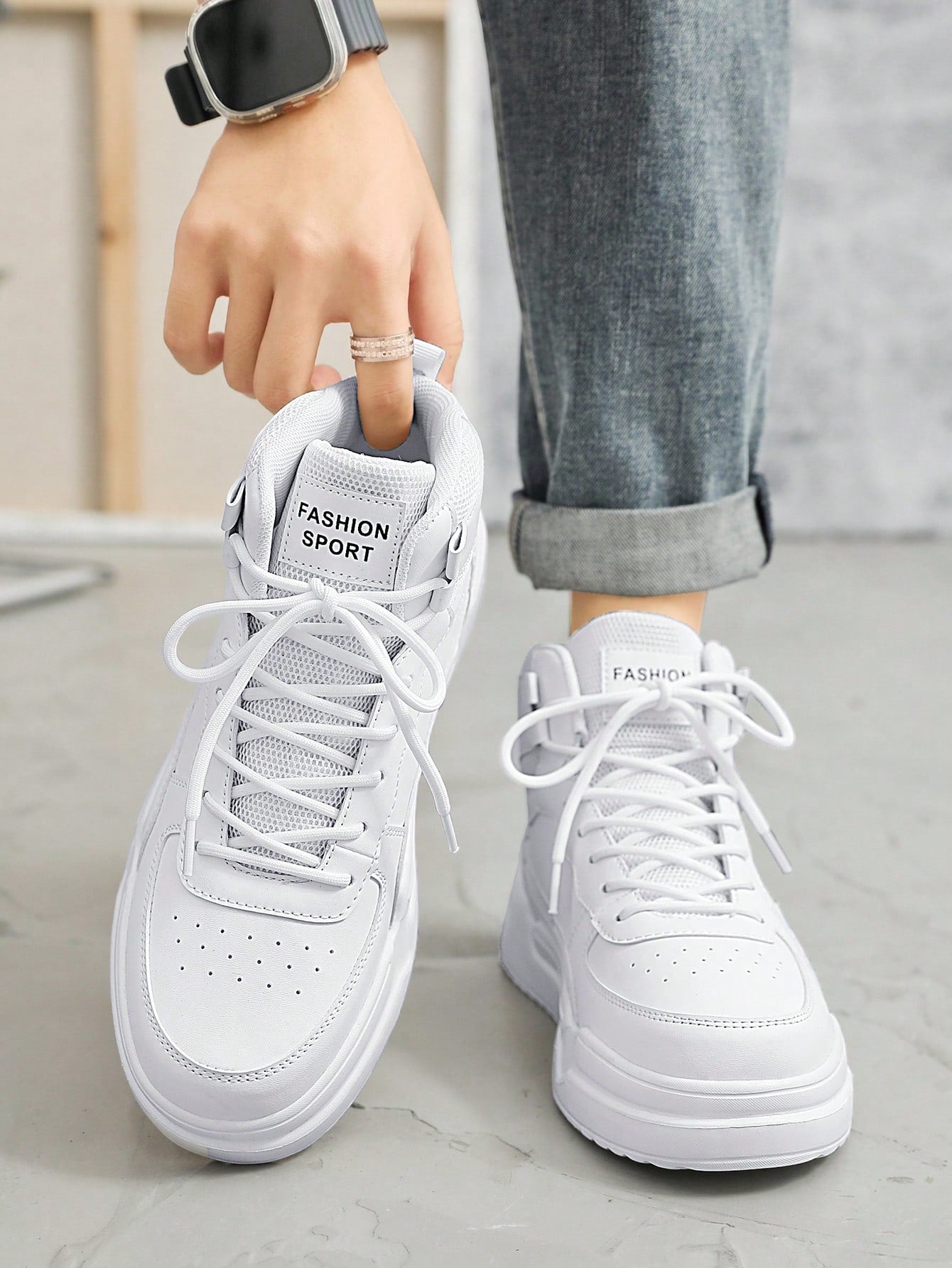 Tênis Masculino Cano Alto Estilo Street Casual Confortável Tênis Masculino Cano Alto Estilo Street Casual Confortável