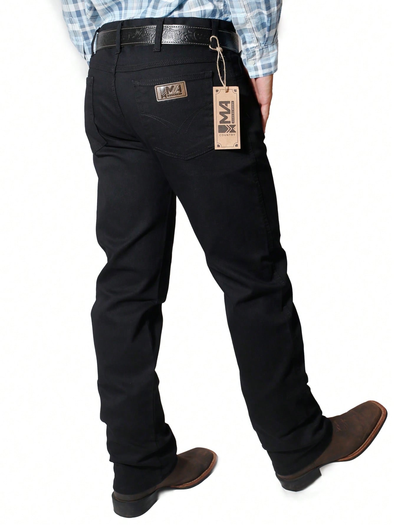 Calça Masculina Jeans Slim Fit Com Design Tradicional E Cintura Calça Masculina Jeans Slim Fit Com Design Tradicional E