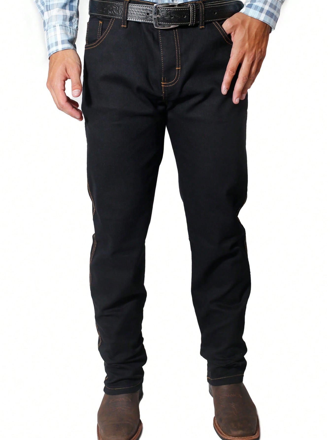 Calça Masculina Jeans Slim Fit Com Design Tradicional E Cintura Calça Masculina Jeans Slim Fit Com Design Tradicional E