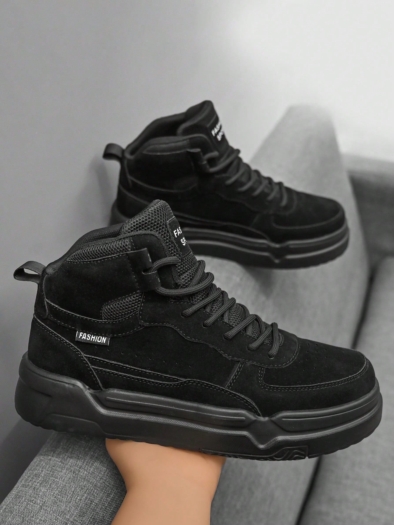 Tênis Masculino Cano Alto Estilo Street Solado Reforçado Preto / 36 Tênis Masculino Cano Alto Estilo Street Solado