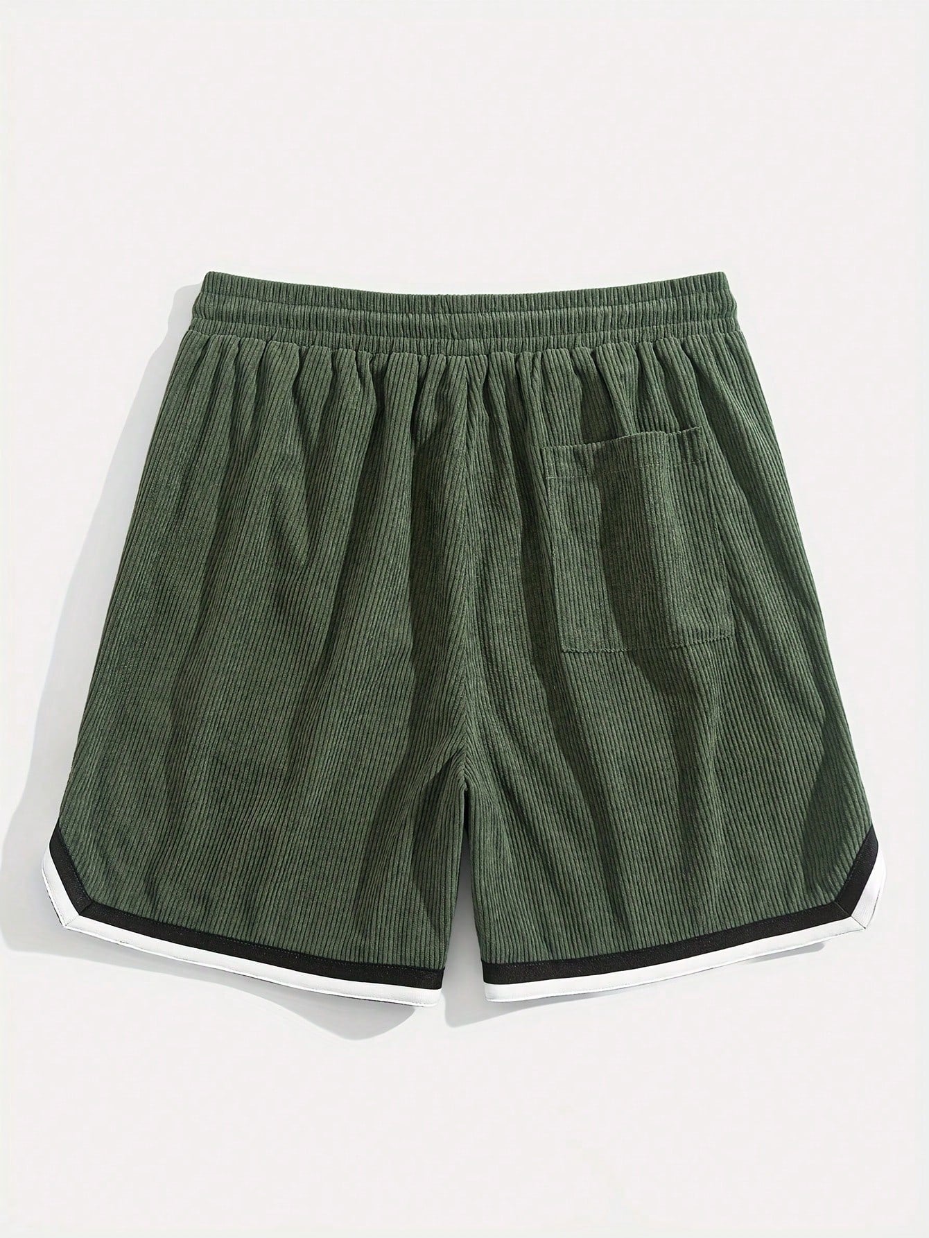 Shorts Masculino Em Veludo Cotelê Com Detalhes Contrastantes Shorts Masculino Em Veludo Cotelê Com Detalhes