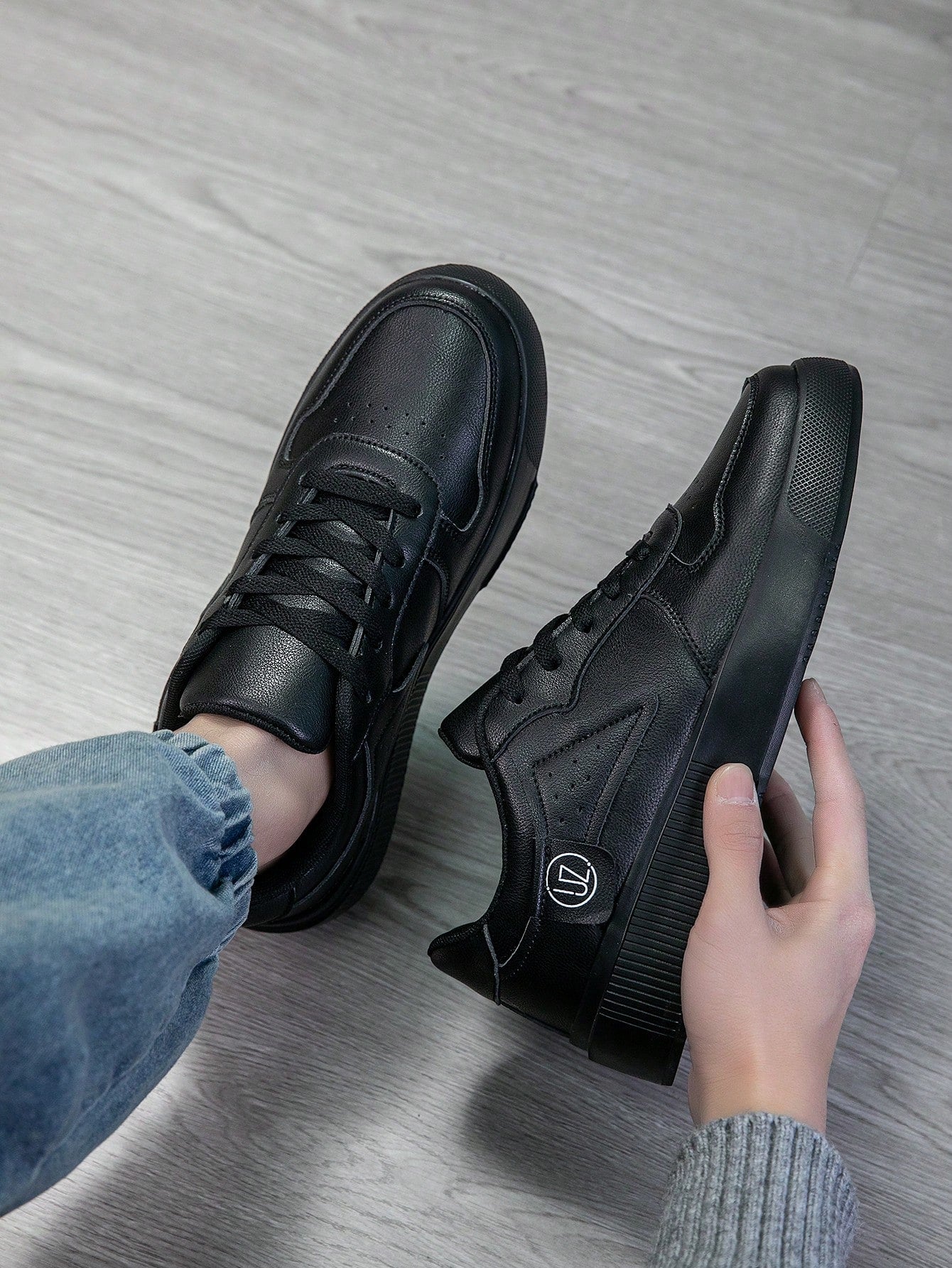 Tênis Masculino Skate Casual Cadarço Design Urbano Confortável Preto / 36 Tênis Masculino Skate Casual Cadarço Design