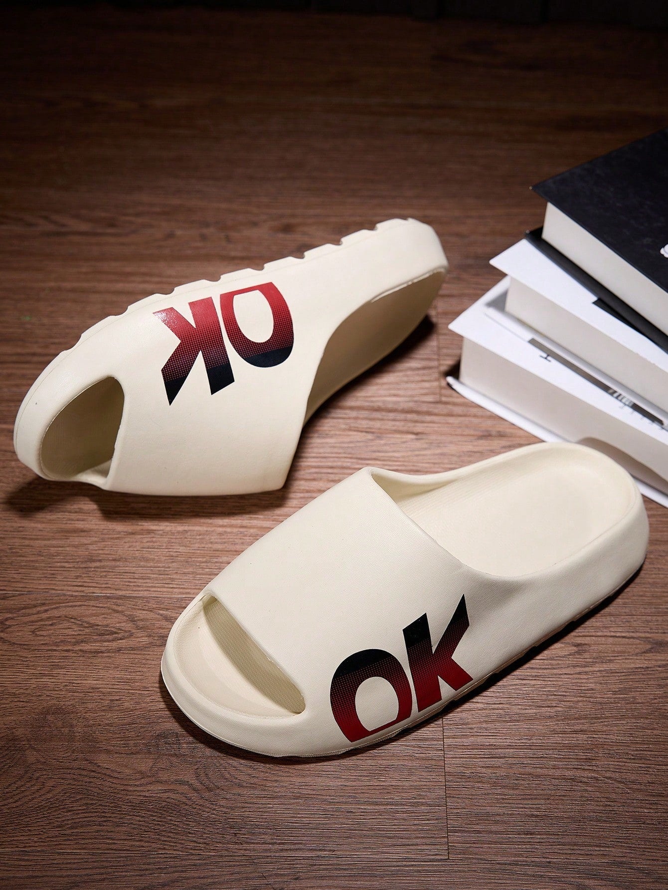 Chinelo Masculino Casual Estampado Degradê Antiderrapante Leve Branco / 36 Chinelo Masculino Casual Estampado Degradê