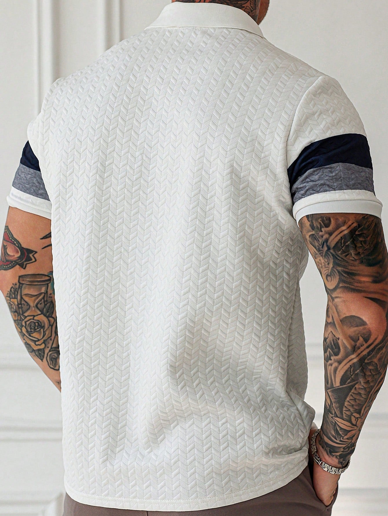 Camisa Polo Masculina Texturizada Listras Elegantes Camisa Polo Masculina Texturizada Listras Elegantes