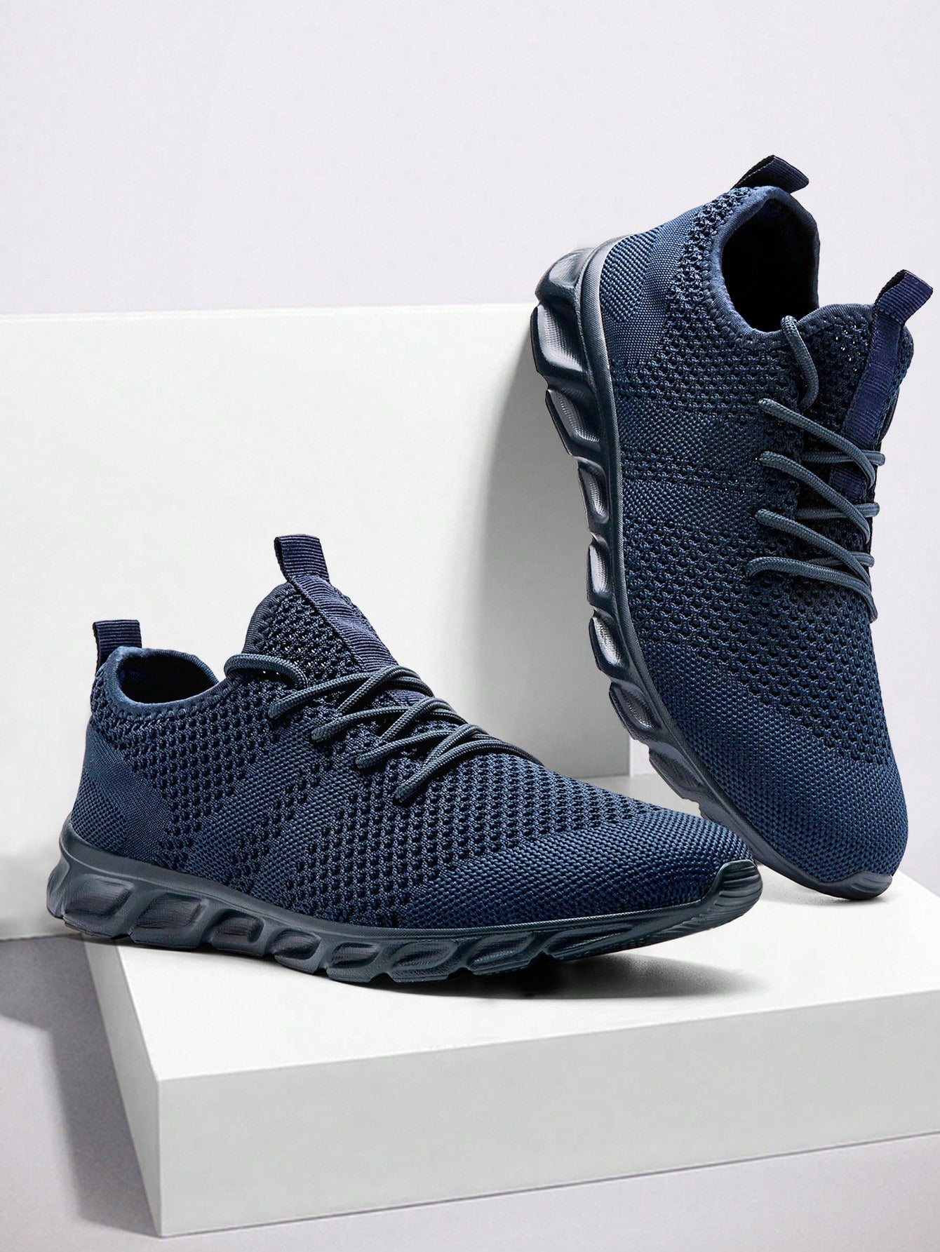 Tênis Masculino Mesh Respirável Leve Confortável Esportivo Casual Azul Marinho / 36 Tênis Masculino Leve Respirável