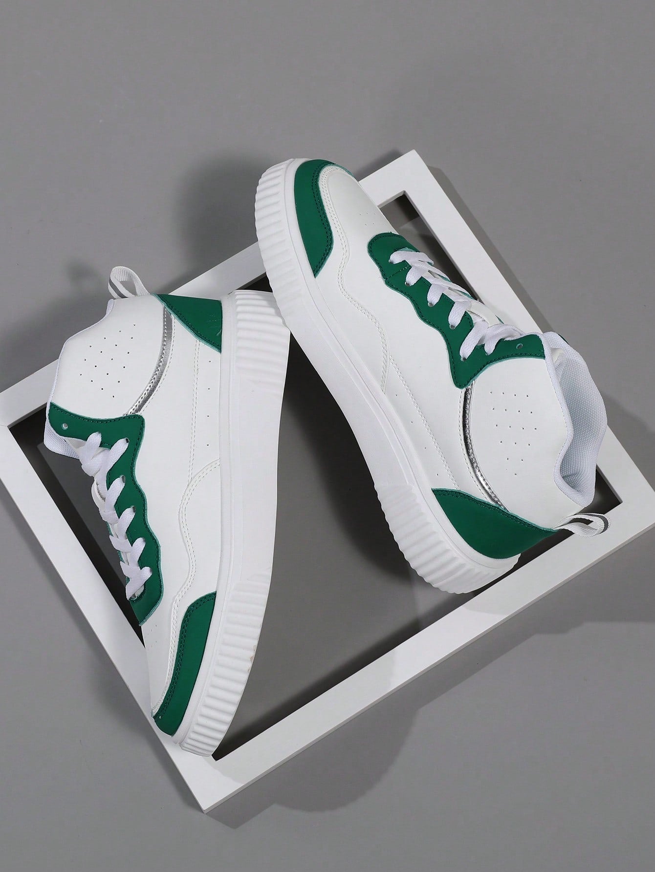 Tênis Masculino Casual Street Cano Alto Confortável Verde / 36 Tênis Masculino Casual Street Cano Alto Confortável