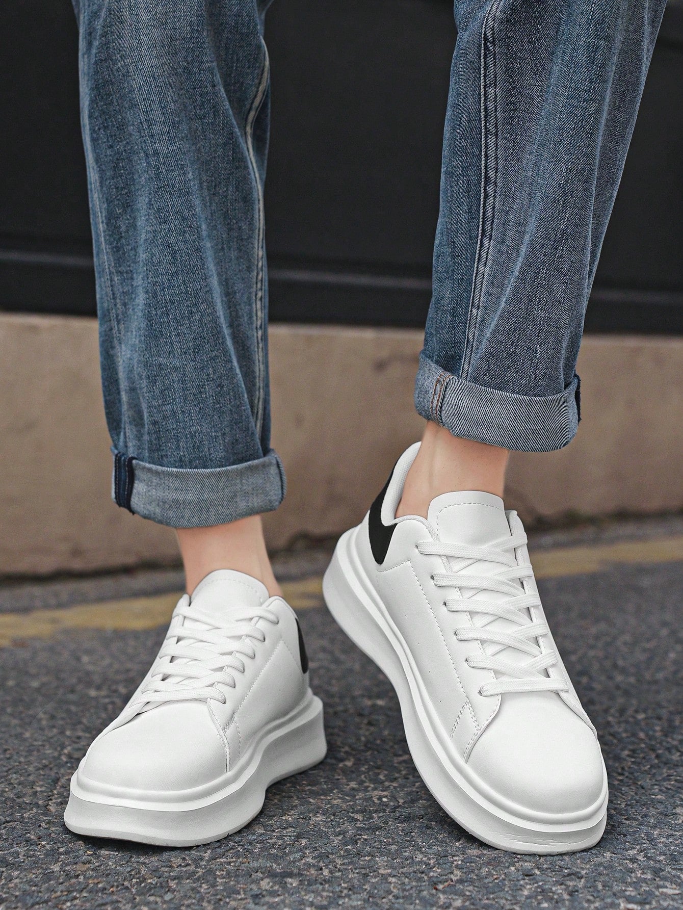 Tênis Masculino Casual Street Cadarço Solado Plataforma Tênis Masculino Casual Street Cadarço Solado Plataforma