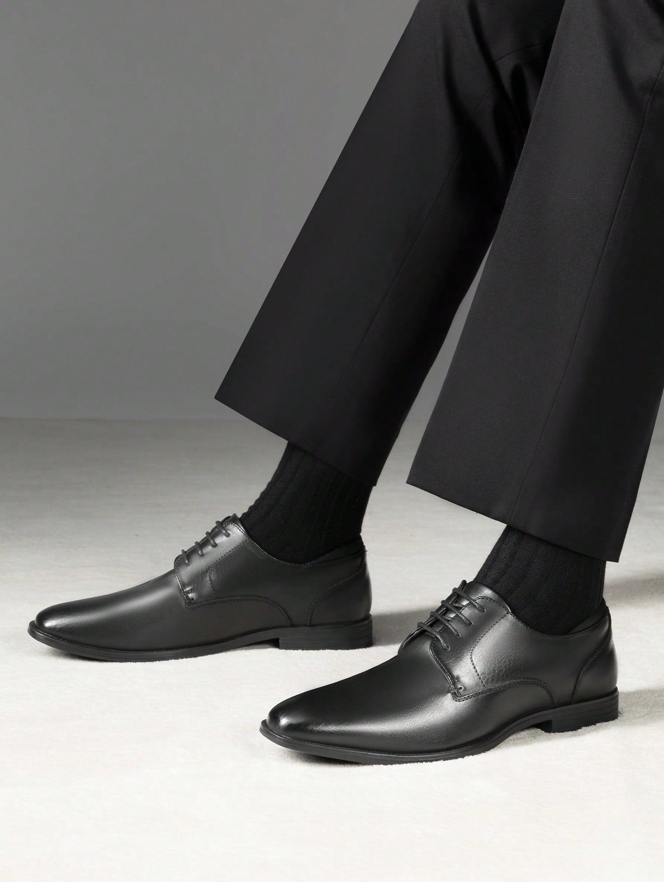 Sapato Masculino Social Com Cadarço Estilo Clássico Preto / 36 Sapato Masculino Social Com Cadarço Estilo Clássico