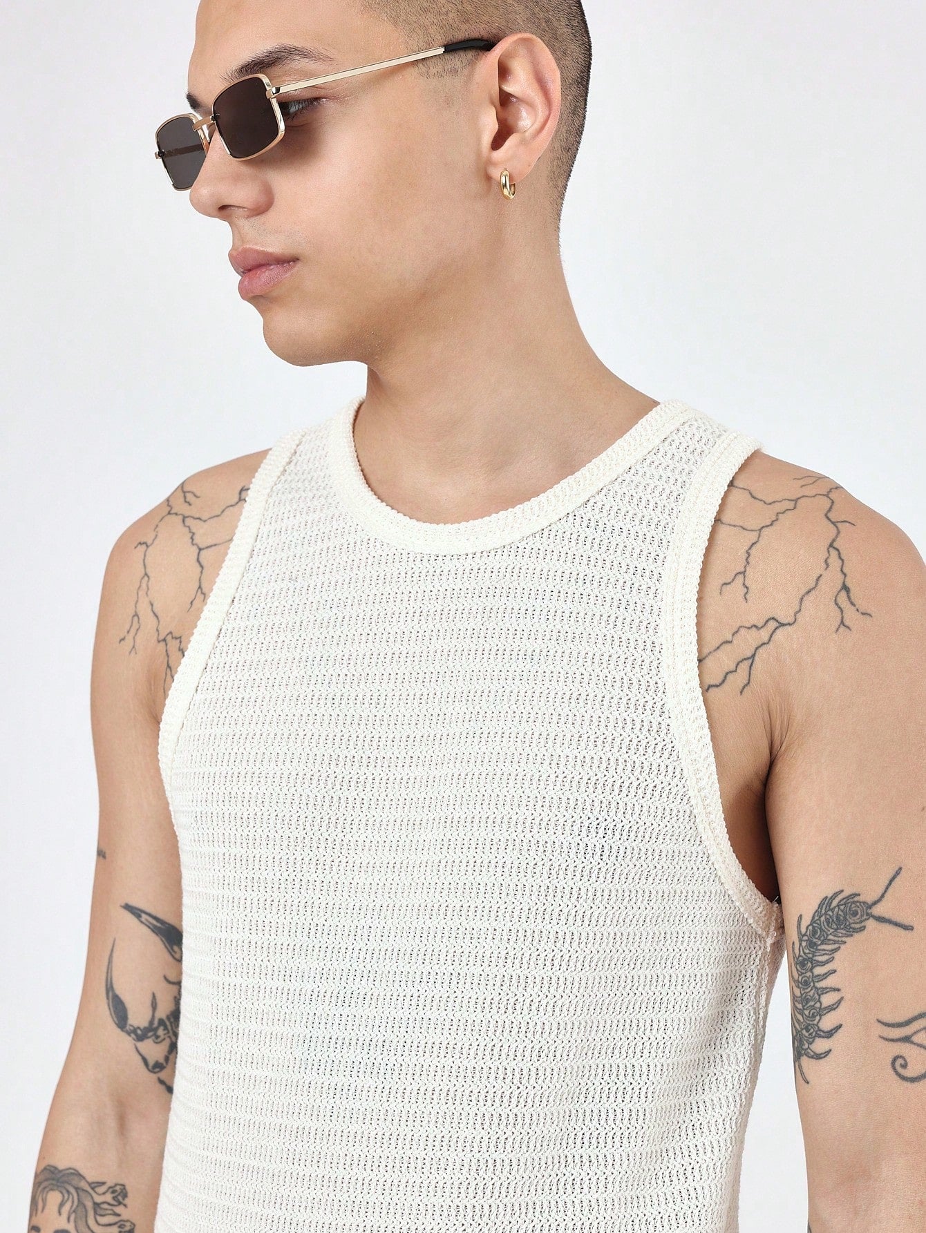 Conjunto Masculino Regata Canelada E Shorts Cós Elástico Conjunto Masculino Regata Canelada E Shorts Cós Elástico