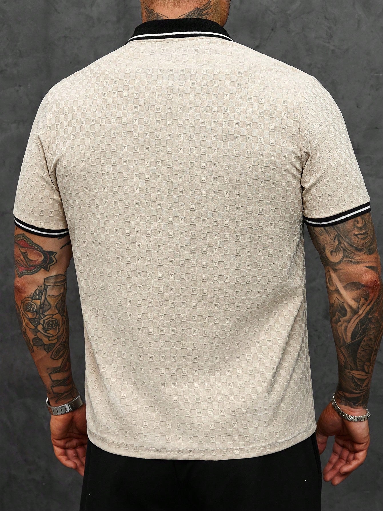 Camisa Polo Masculina Casual Detalhe Color Block Botões Camisa Polo Masculina Casual Detalhe Color Block Botões