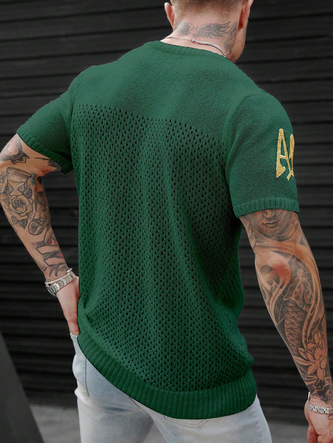 Camiseta Masculina Tricotada Número Estilo Vintage Camiseta Masculina Tricotada Número Estilo Vintage