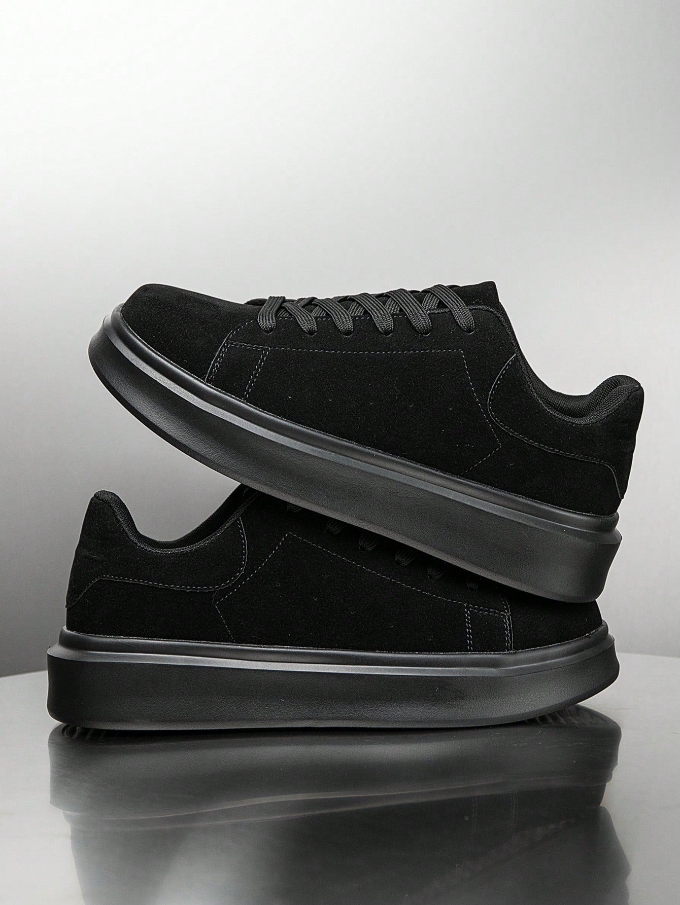 Tênis Masculino Casual Street Solado Alto Antiderrapante Preto / 36 Tênis Masculino Casual Street Solado Alto