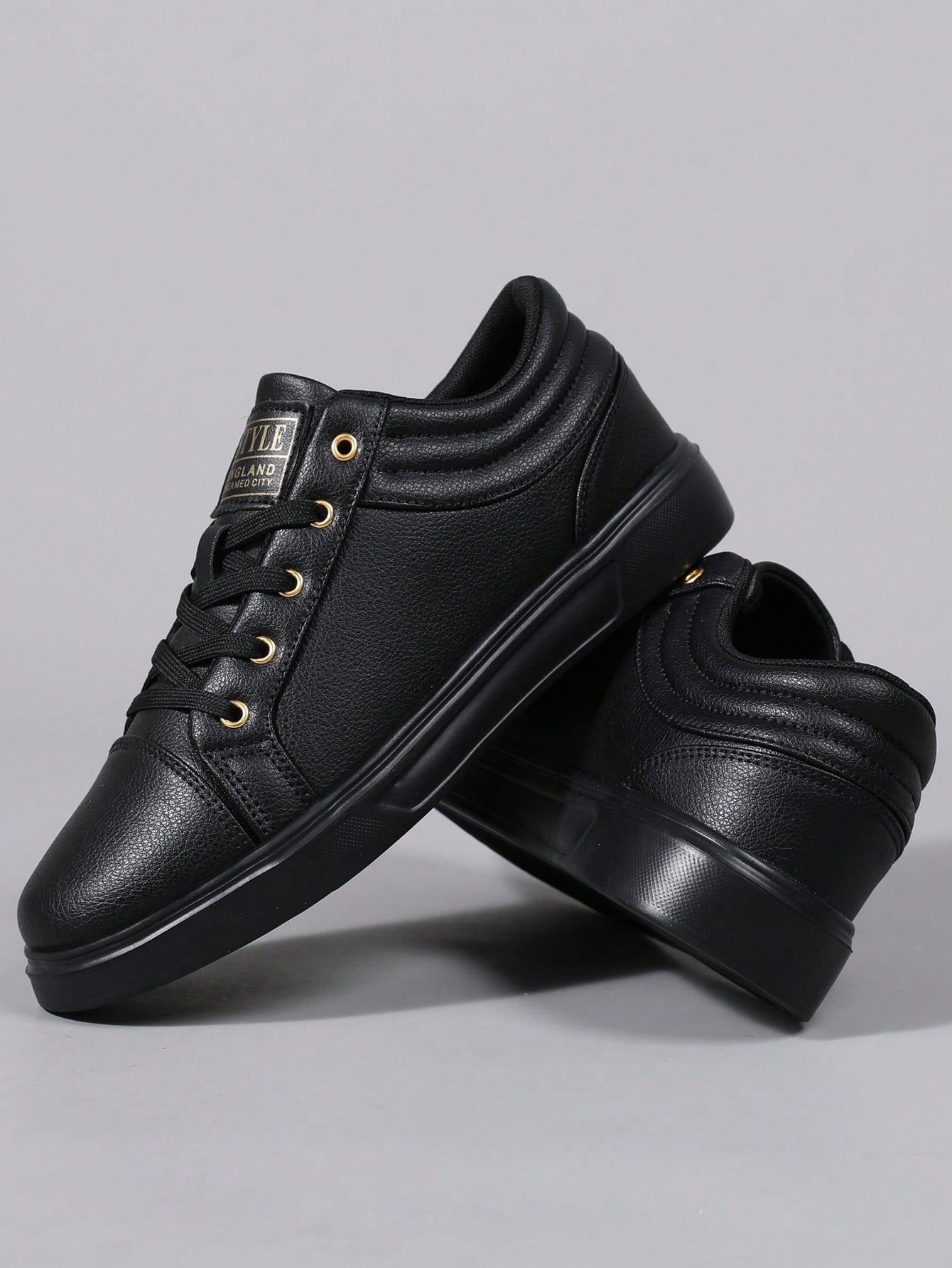 Tênis Masculino Casual Street Cadarço Couro Sintético Confortável Tênis Masculino Casual Street Cadarço Couro Sintético