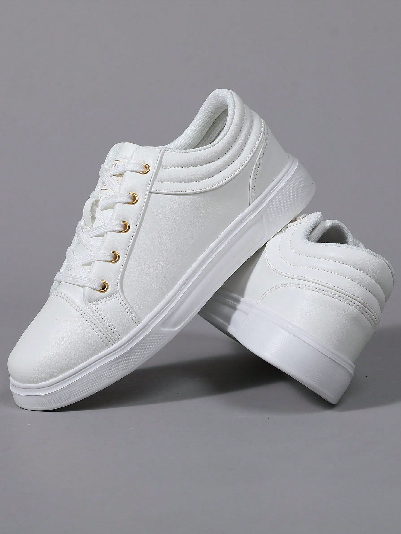 Tênis Masculino Casual Street Cadarço Couro Sintético Confortável Tênis Masculino Casual Street Cadarço Couro Sintético