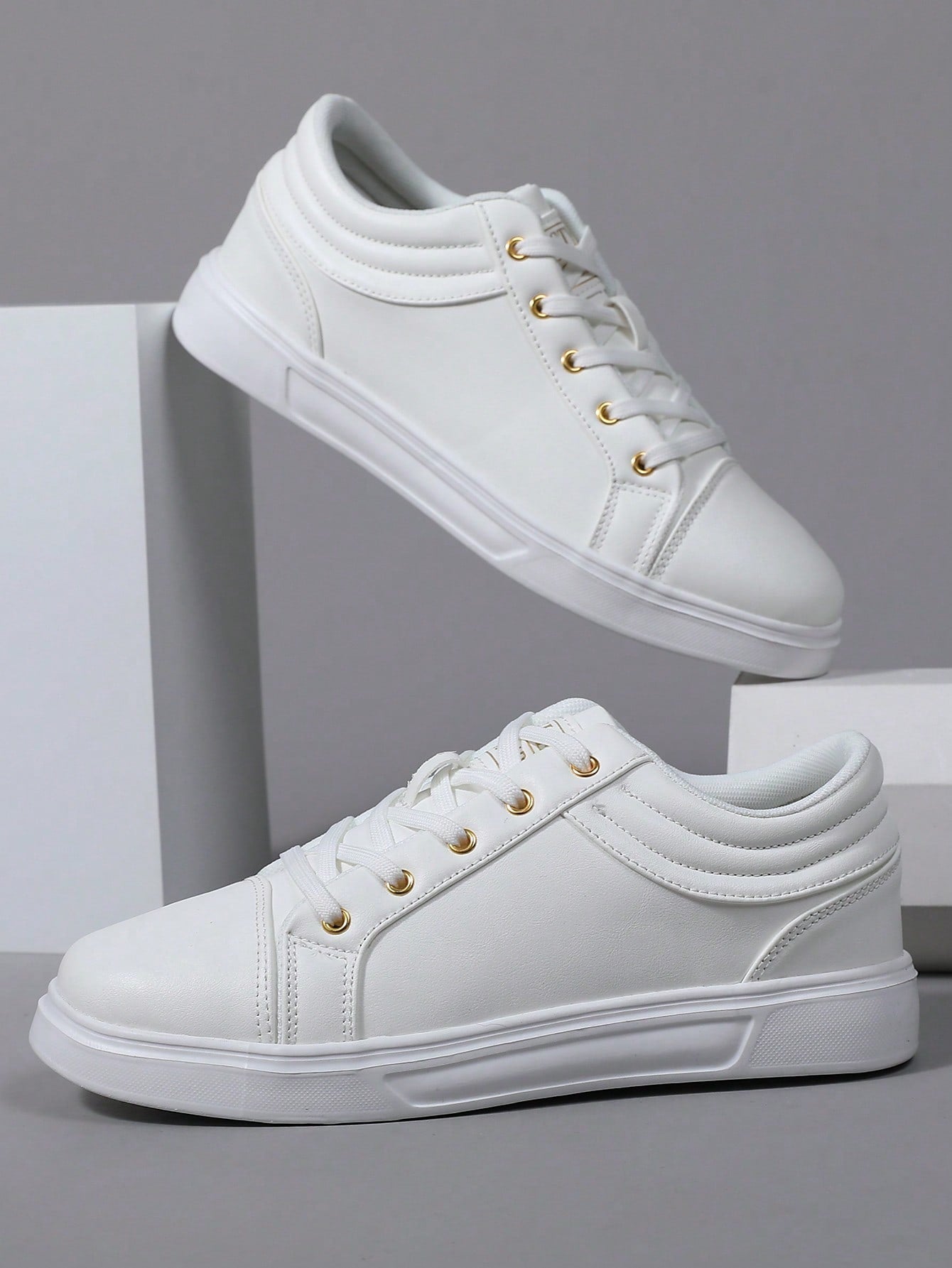 Tênis Masculino Casual Street Cadarço Couro Sintético Confortável Tênis Masculino Casual Street Cadarço Couro Sintético