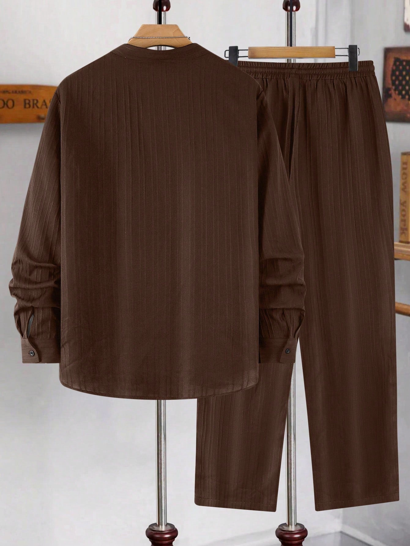 Conjunto Masculino Camisa Manga Longa E Calça Leve Minimalista Conjunto Masculino Camisa Manga Longa E Calça Leve