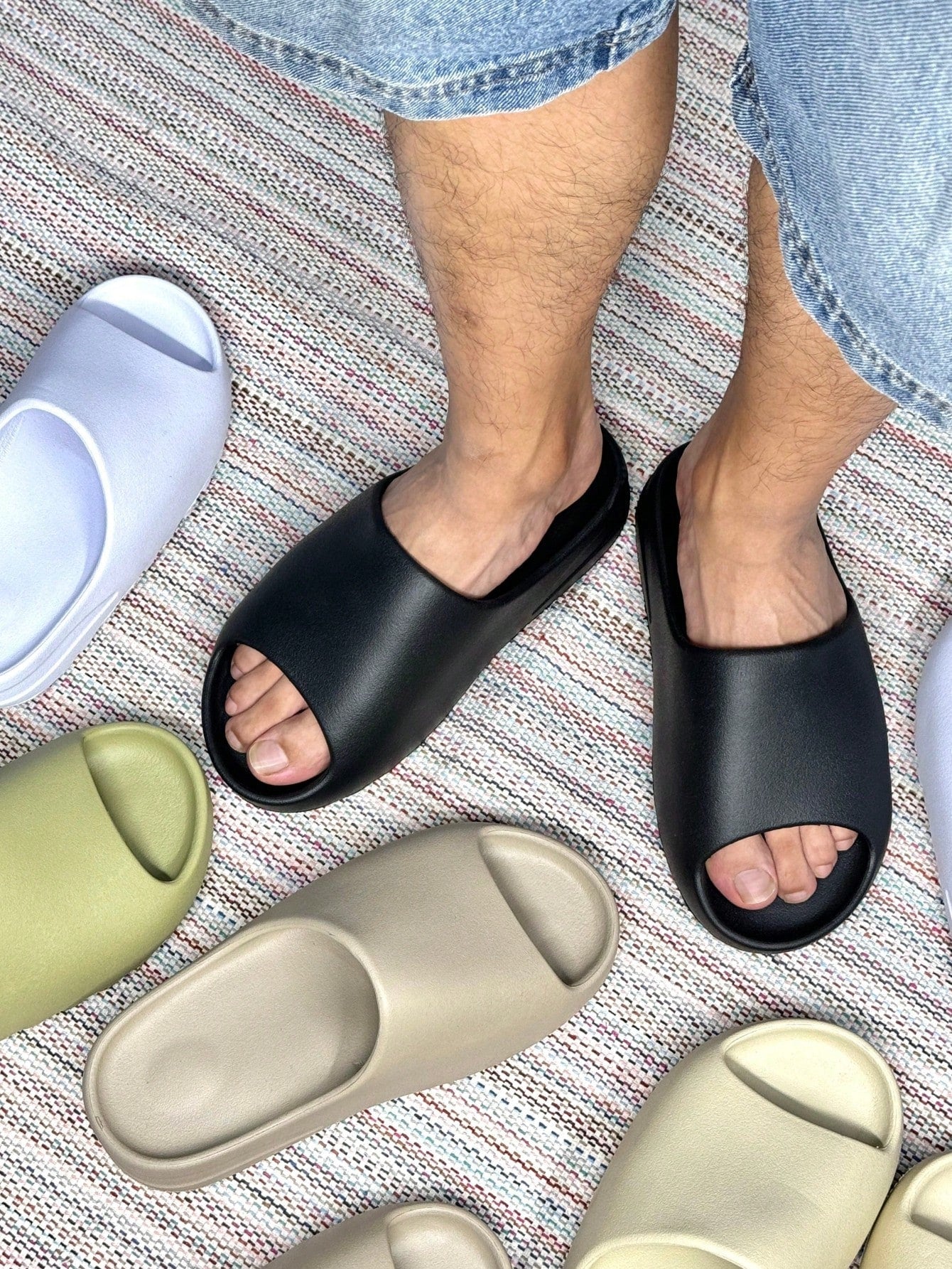 Chinelo Masculino Slide Leve Rápida Secagem Antiderrapante Preto / 36 Chinelo Masculino Slide Leve Rápida Secagem