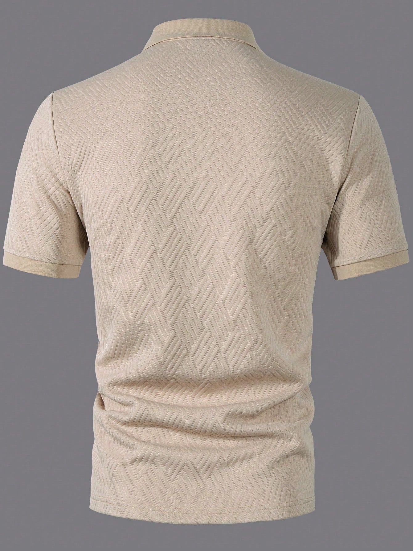 Camisa Polo Masculina Casual Estampa Texturizada Manga Curta Camisa Polo Masculina Casual Estampa Texturizada Manga