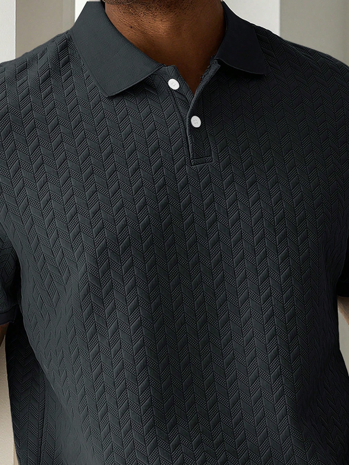 Camisa Polo Masculina Texturizada Estilo Moderno Elegante Camisa Polo Masculina Texturizada Estilo Moderno Elegante