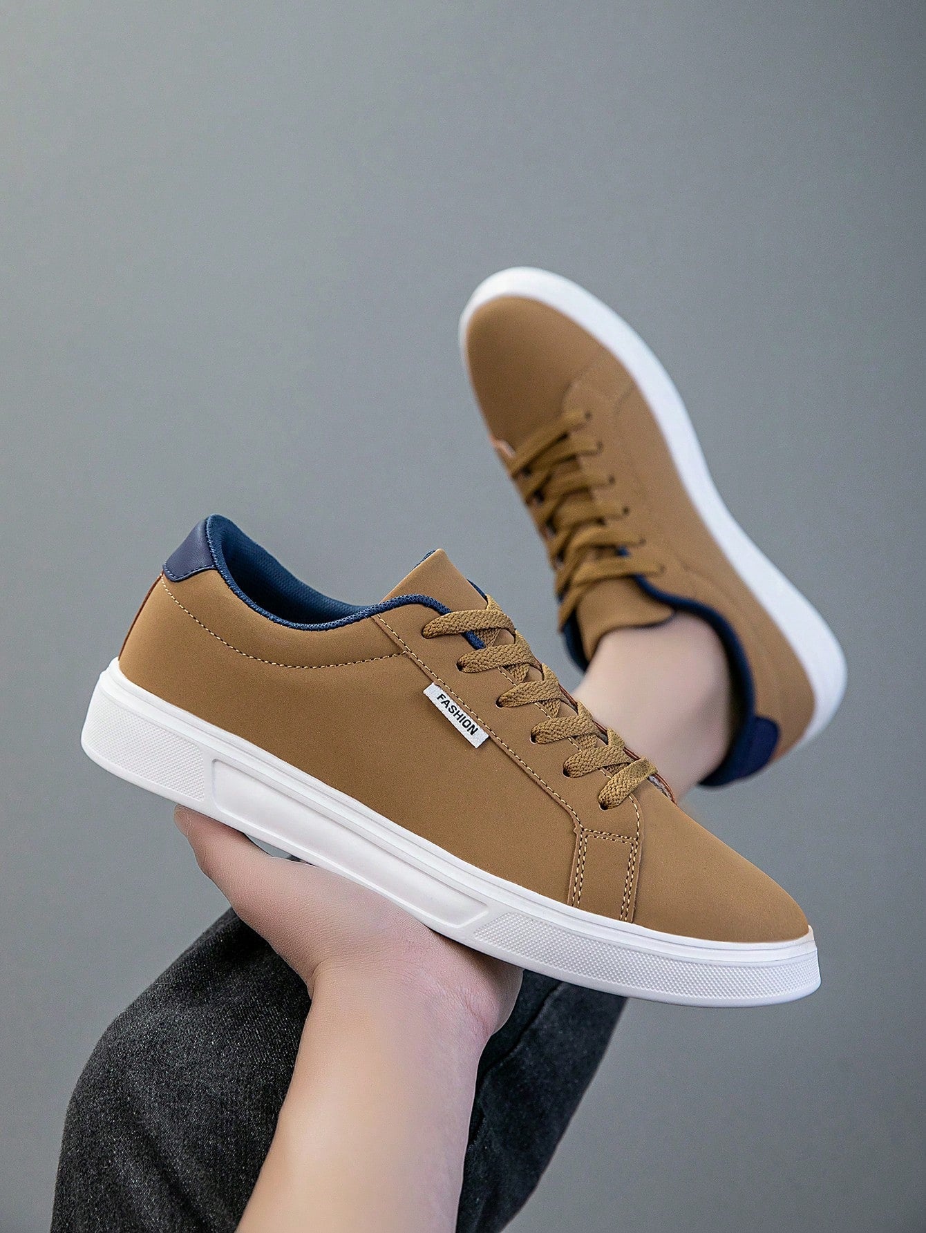 Tênis Masculino Solado Seguro Durável Estilo Street Cadarço Castanho / 36 Tênis Masculino Solado Seguro Durável Estilo