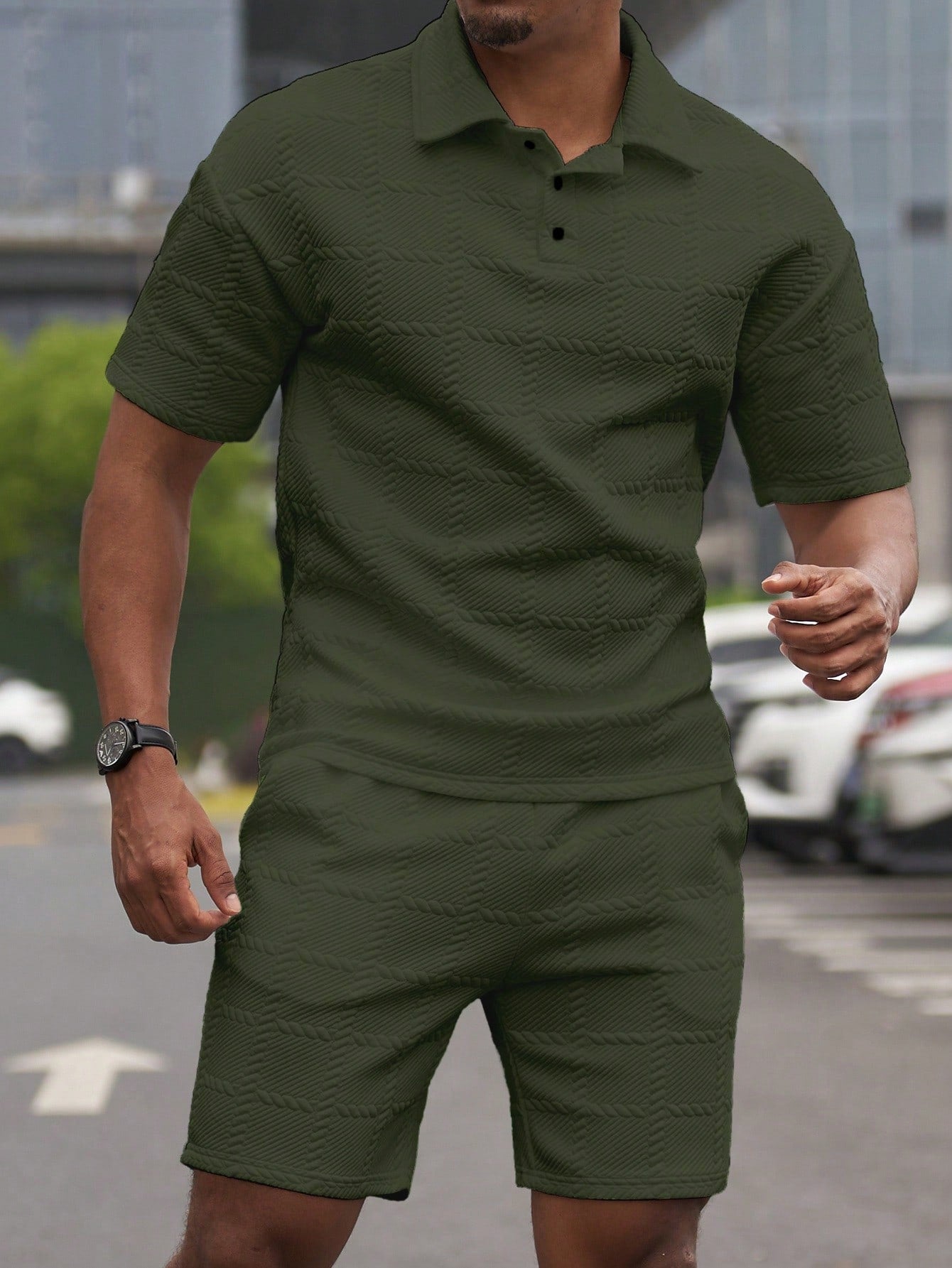 Conjunto Masculino Polo Manga Curta E Shorts Estilo Casual Conjunto Masculino Polo Manga Curta E Shorts Estilo Casual