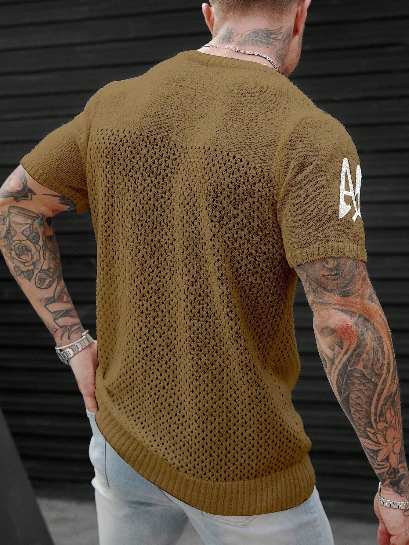 Camiseta Masculina Tricotada Número Estilo Vintage Camiseta Masculina Tricotada Número Estilo Vintage