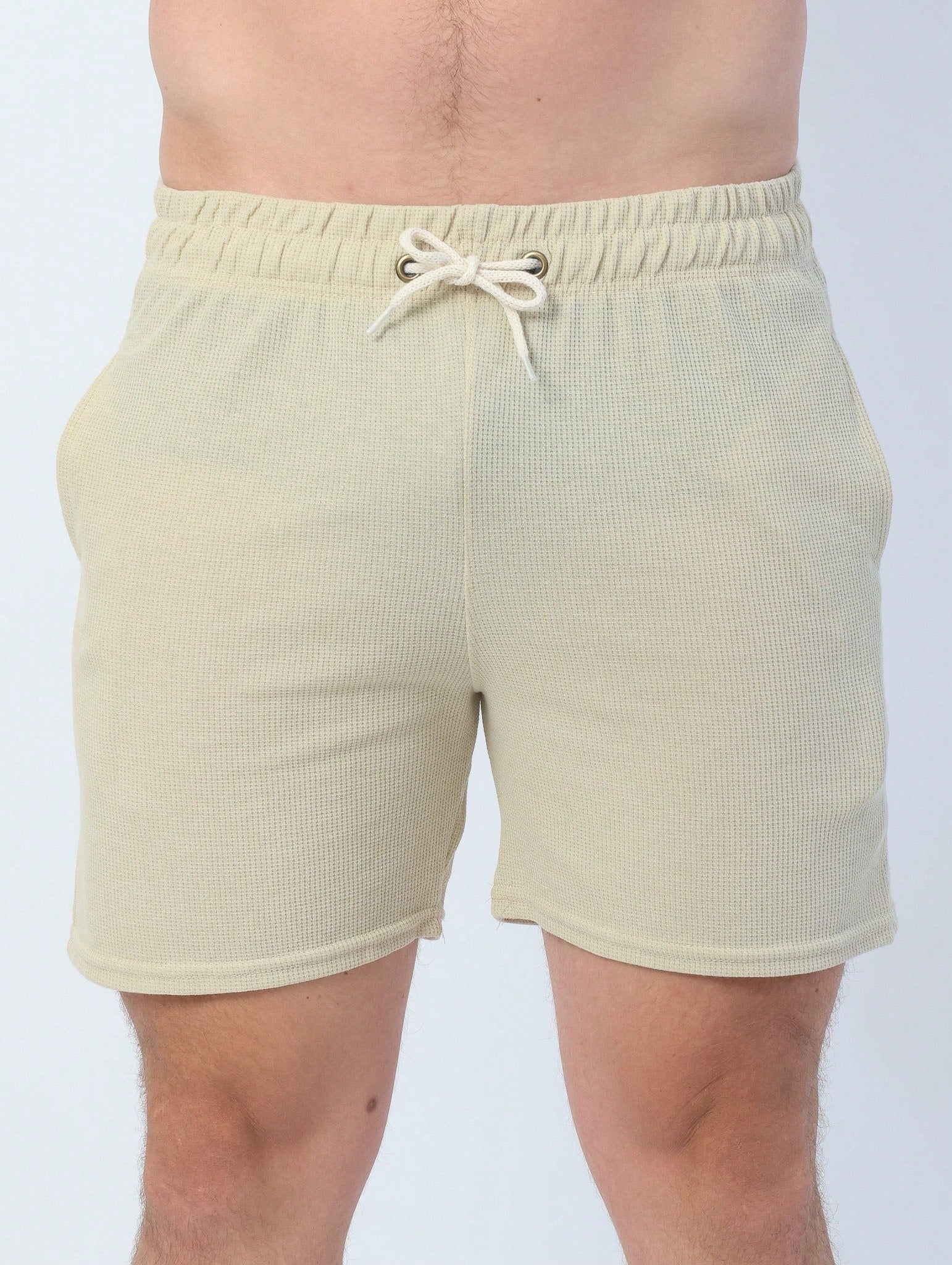Shorts Masculino Mauricinho Waffle Com Cadarço E Textura Shorts Masculino Mauricinho Waffle Com Cadarço E Textura