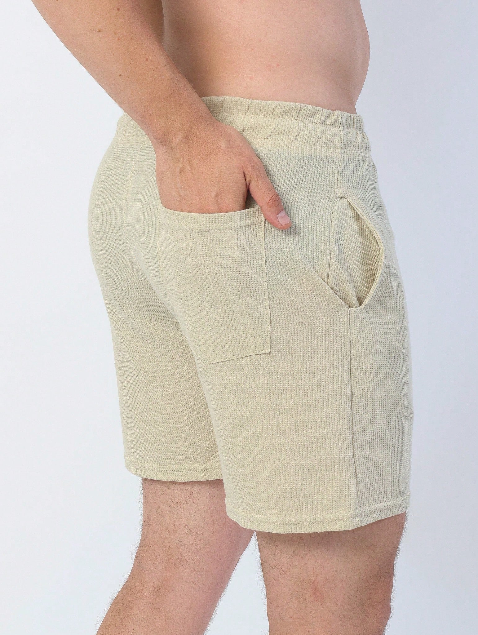 Shorts Masculino Mauricinho Waffle Com Cadarço E Textura Shorts Masculino Mauricinho Waffle Com Cadarço E Textura