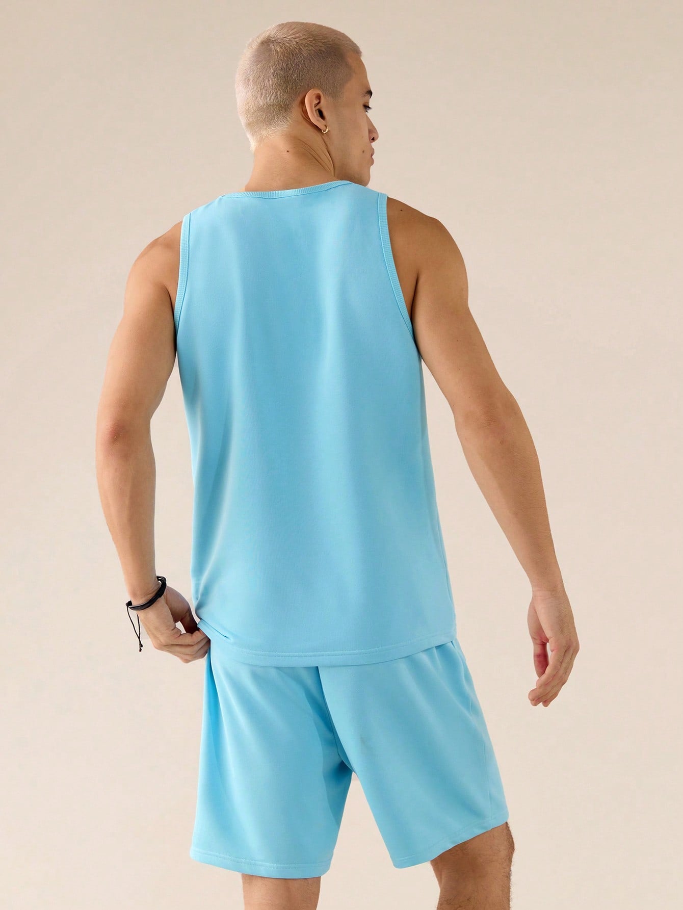 Conjunto Masculino Regata Estampada E Shorts Soltos Casuais Conjunto Masculino Regata Estampada E Shorts Soltos Casuais