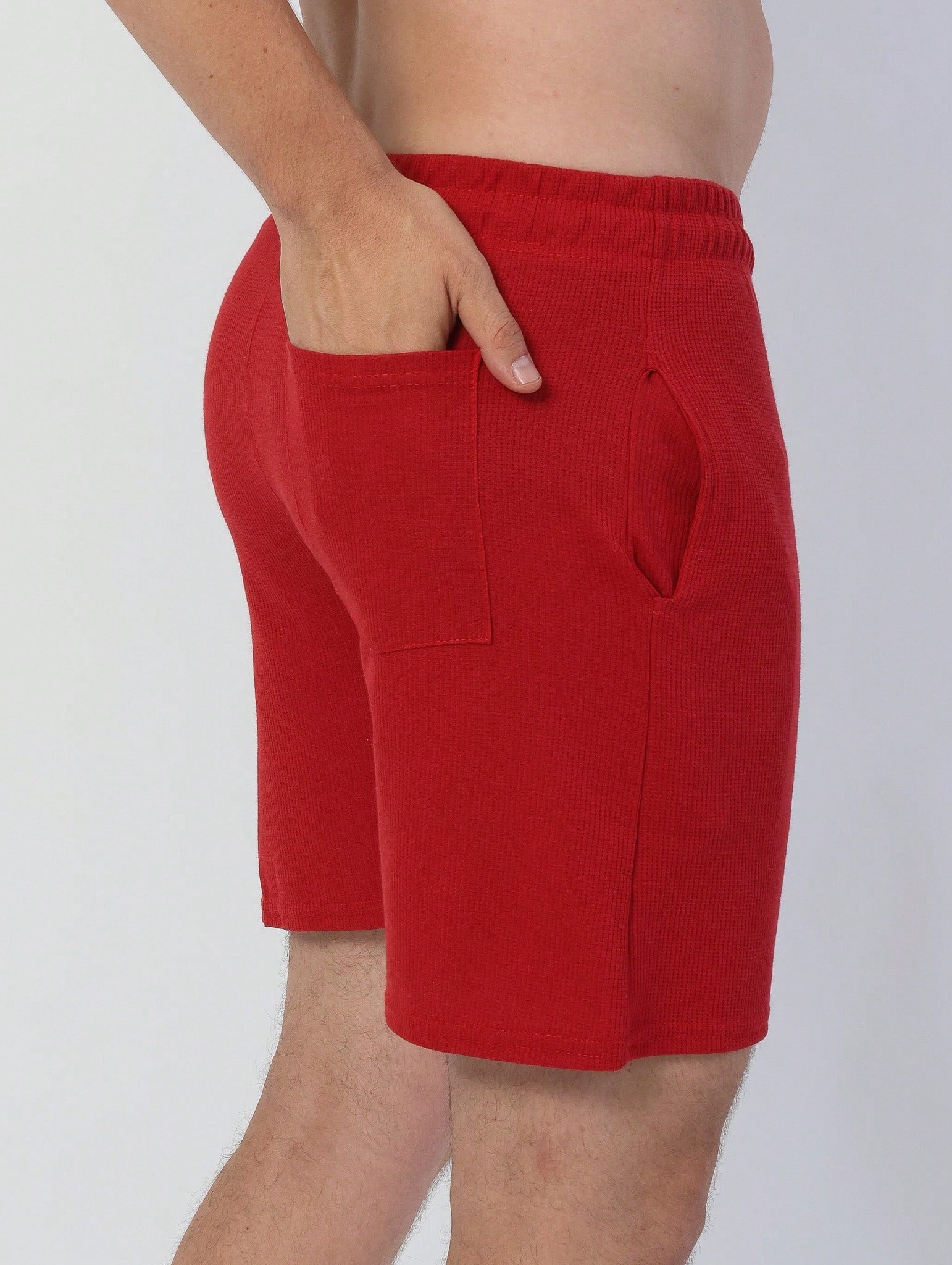 Shorts Masculino Mauricinho Waffle Com Cadarço E Textura Shorts Masculino Mauricinho Waffle Com Cadarço E Textura