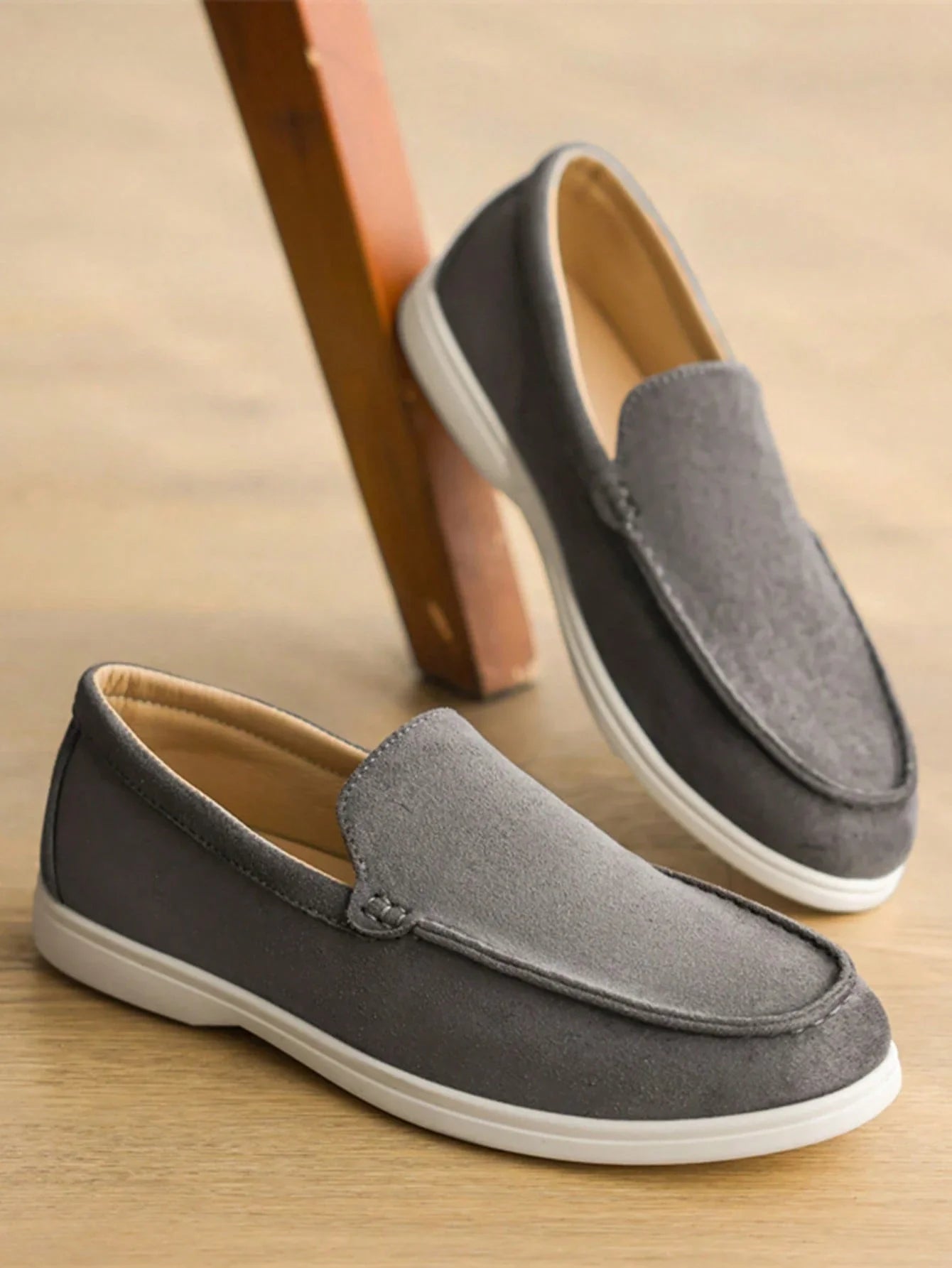 Mocassim Masculino Slip-On Casual Confortável Leve Cinza / 36 Mocassim Masculino Slip-On Casual Confortável Leve