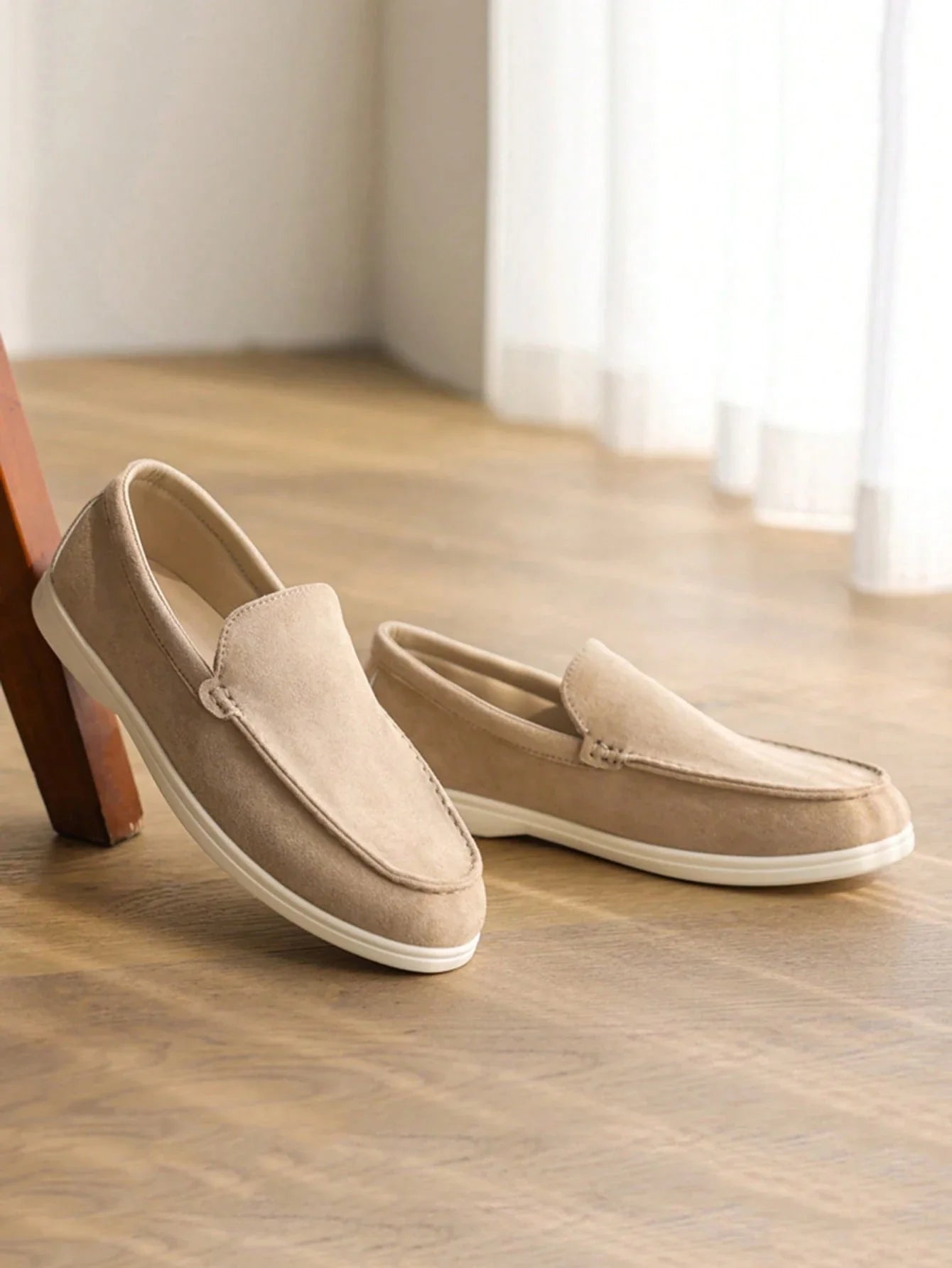 Mocassim Masculino Slip-On Casual Confortável Leve Bege / 36 Mocassim Masculino Slip-On Casual Confortável Leve