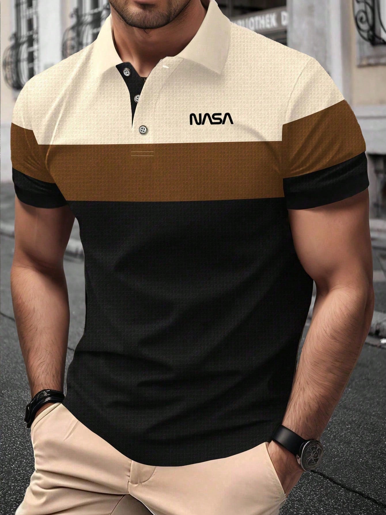 Camisa Polo Masculina Casual Design Clássico Três Cores Preto / PP Camisa Polo Masculina Casual Design Clássico Três