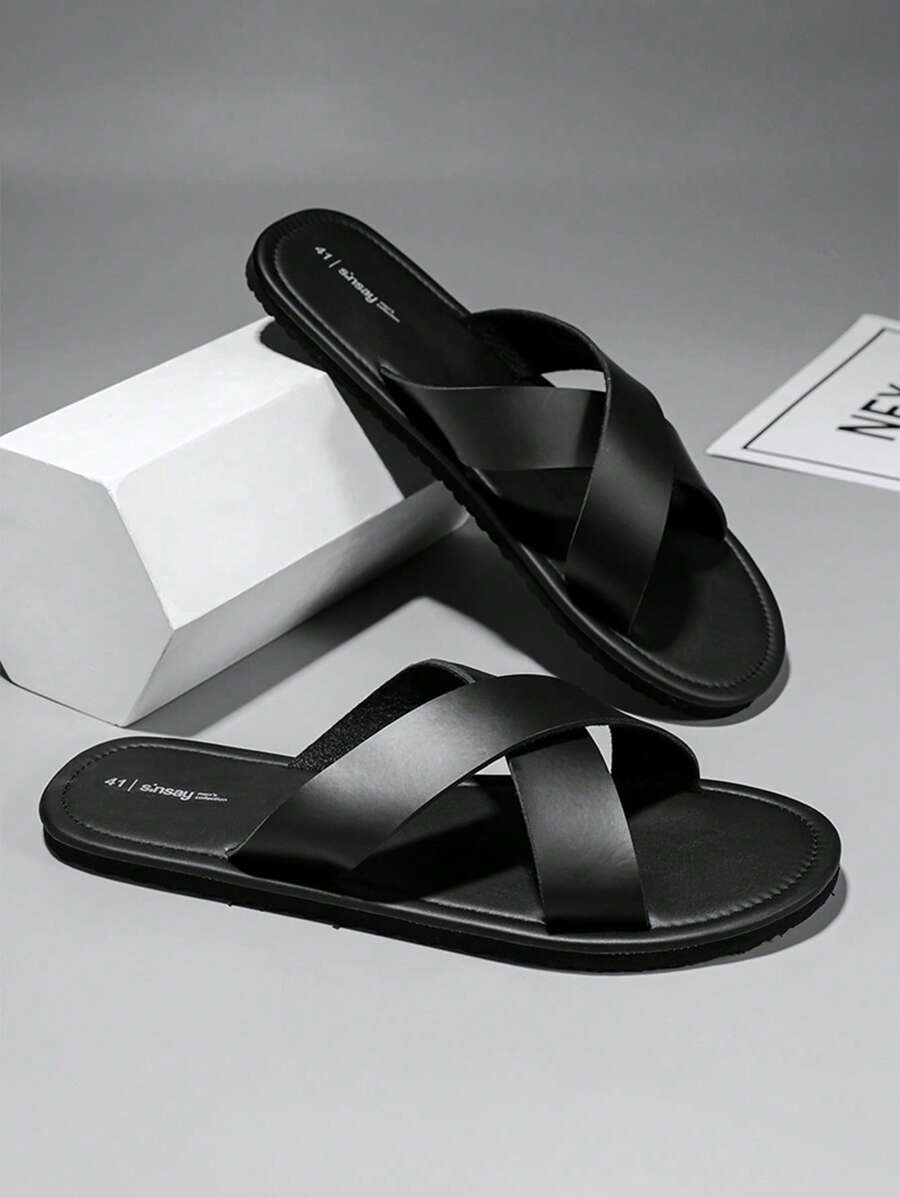 Chinelo Masculino Slide Cruzado Leve Antiderrapante Casual Chinelo Masculino Slide Cruzado Leve Antiderrapante Casual