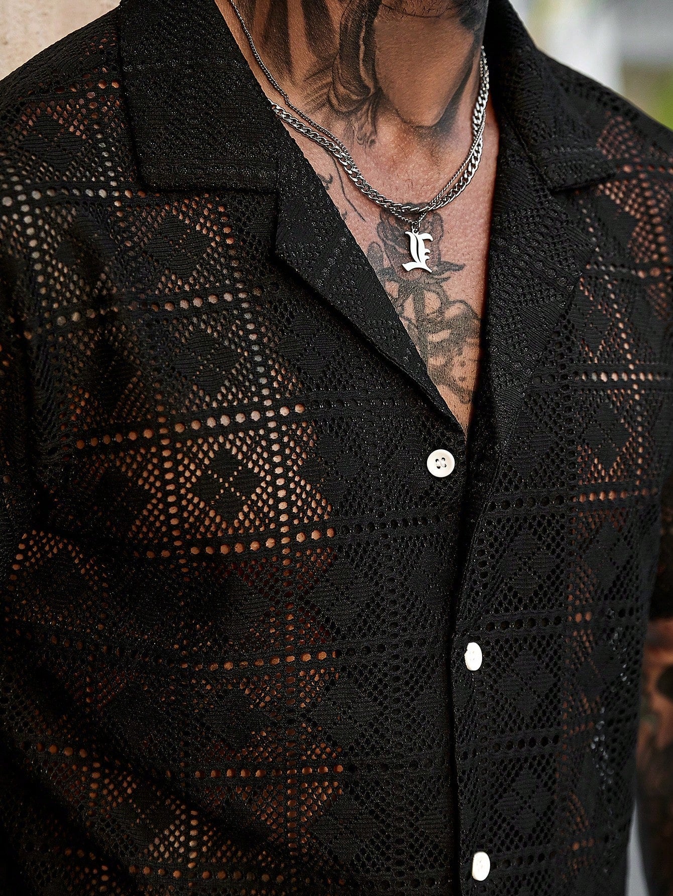 Conjunto Masculino Camisa Com Recortes E Shorts Estilo Casual Conjunto Masculino Camisa Com Recortes E Shorts Estilo