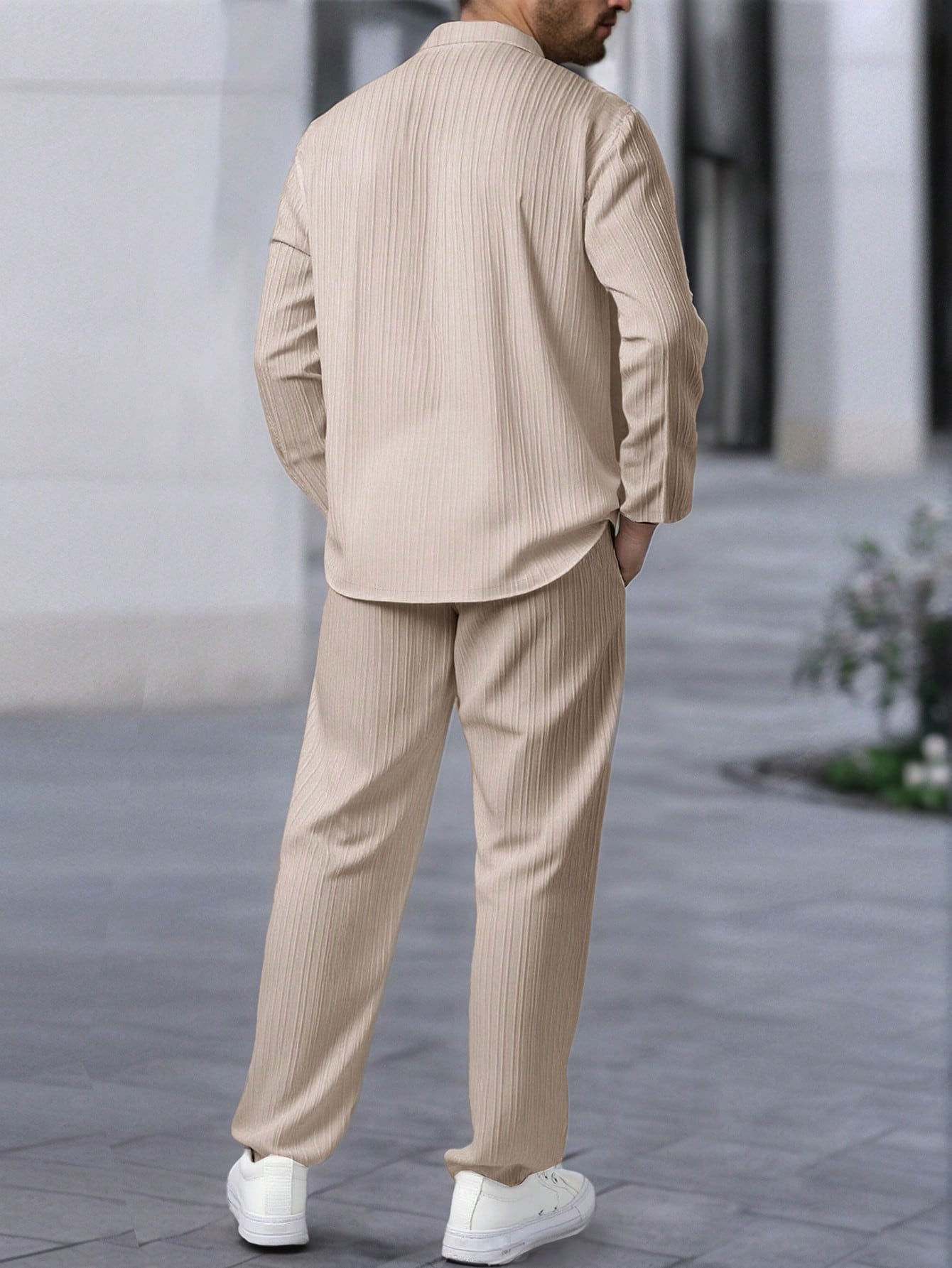 Conjunto Masculino Camisa Manga Longa E Calça Casual Elegante Conjunto Masculino Camisa Manga Longa E Calça Casual
