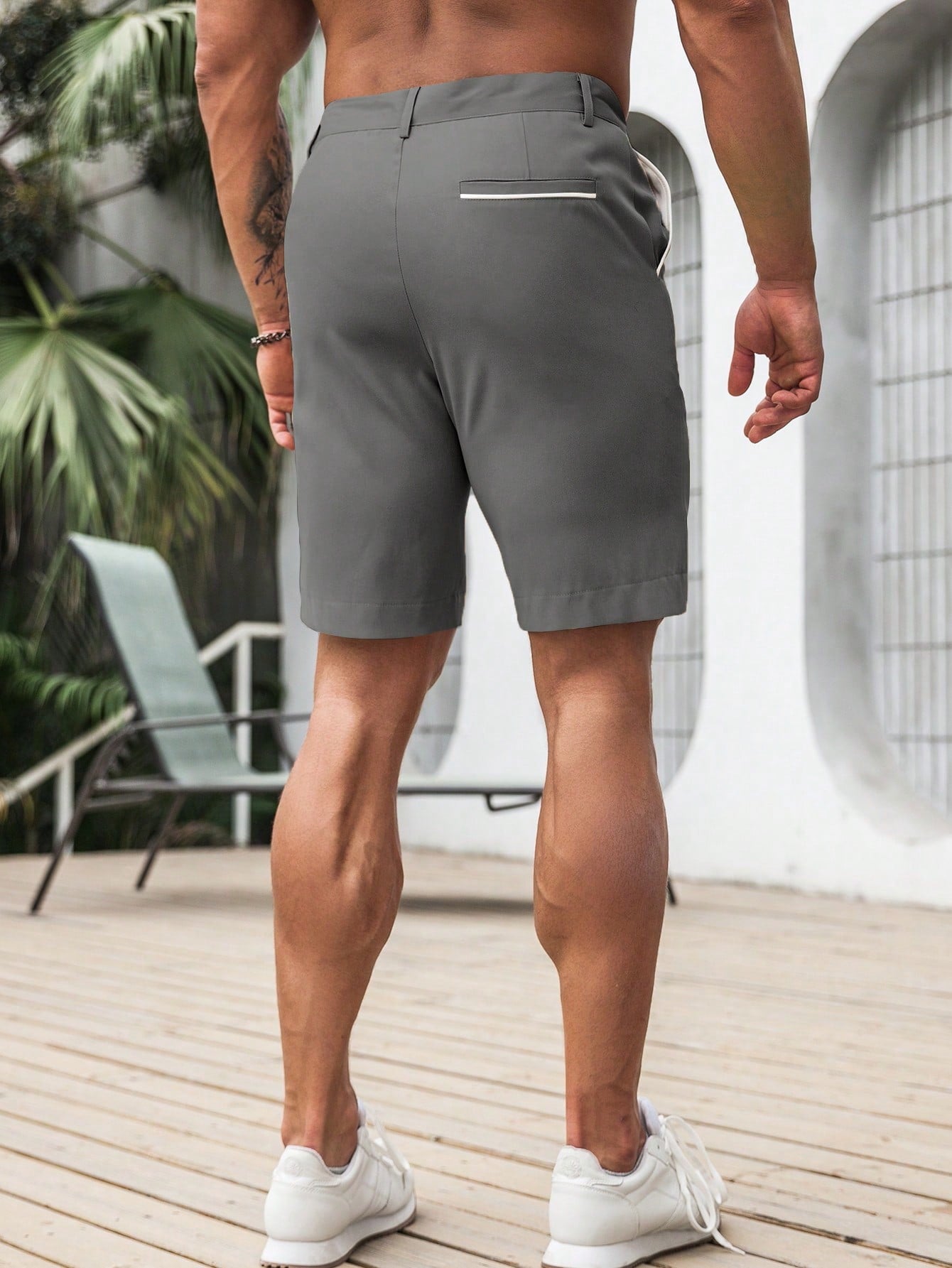 Bermuda Masculina Casual Com Acabamento Refinado Bermuda Masculina Casual Com Acabamento Refinado