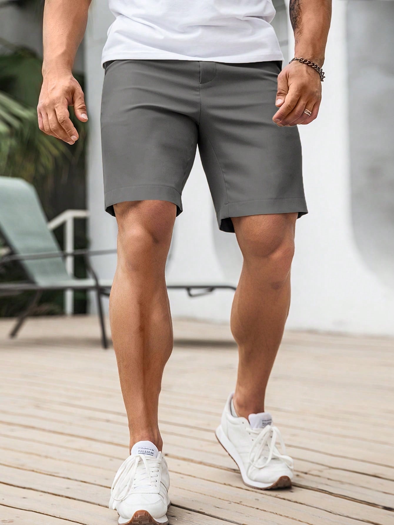 Bermuda Masculina Casual Com Acabamento Refinado Bermuda Masculina Casual Com Acabamento Refinado