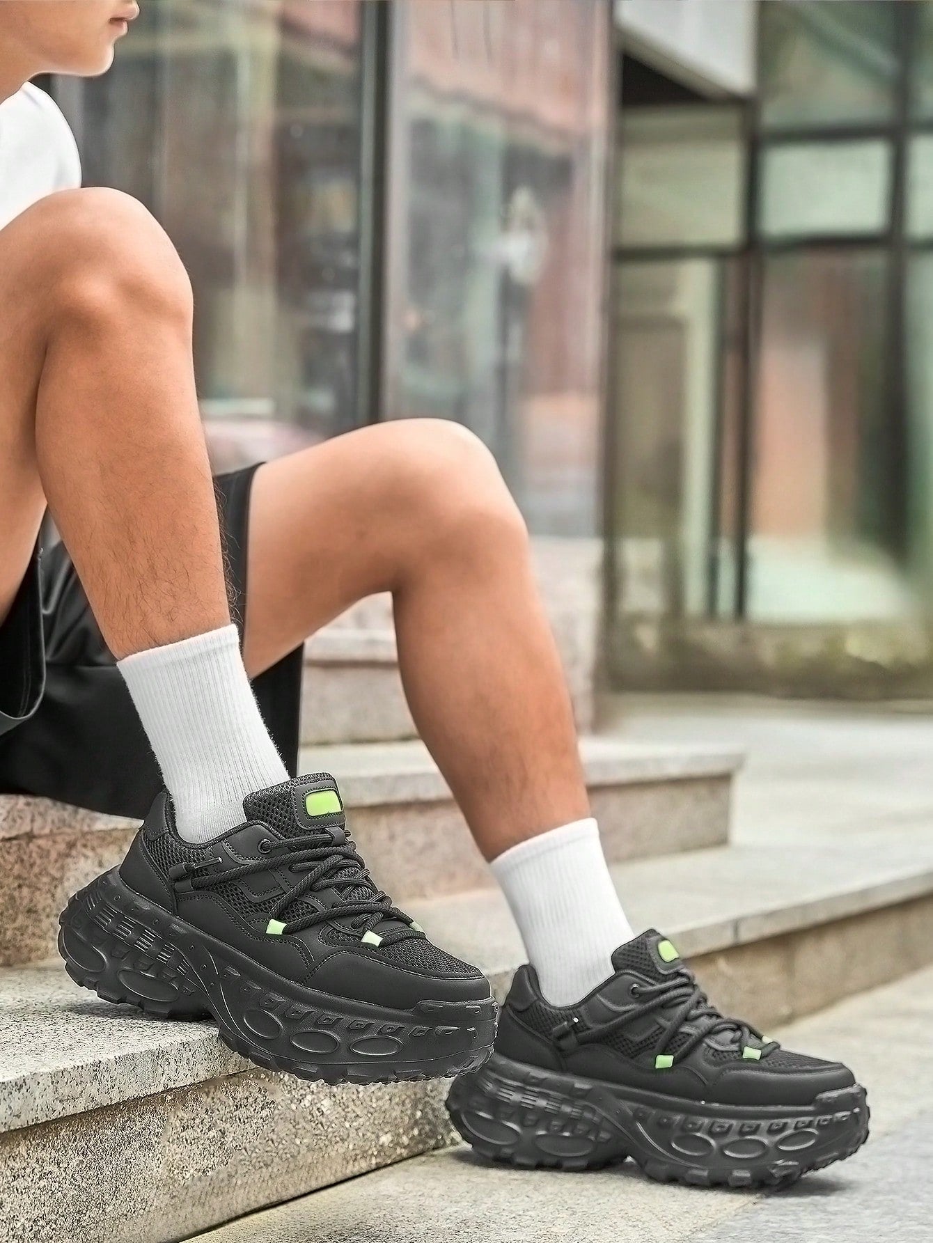 Tênis Masculino Chunky Street Design Duplo Confortável Tênis Masculino Chunky Street Design Duplo Confortável