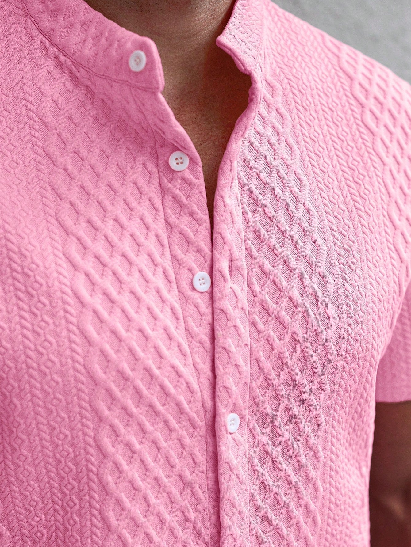 Camisa Masculina Gola Padre Texturizada Design Moderno Camisa Masculina Gola Padre Texturizada Design Moderno