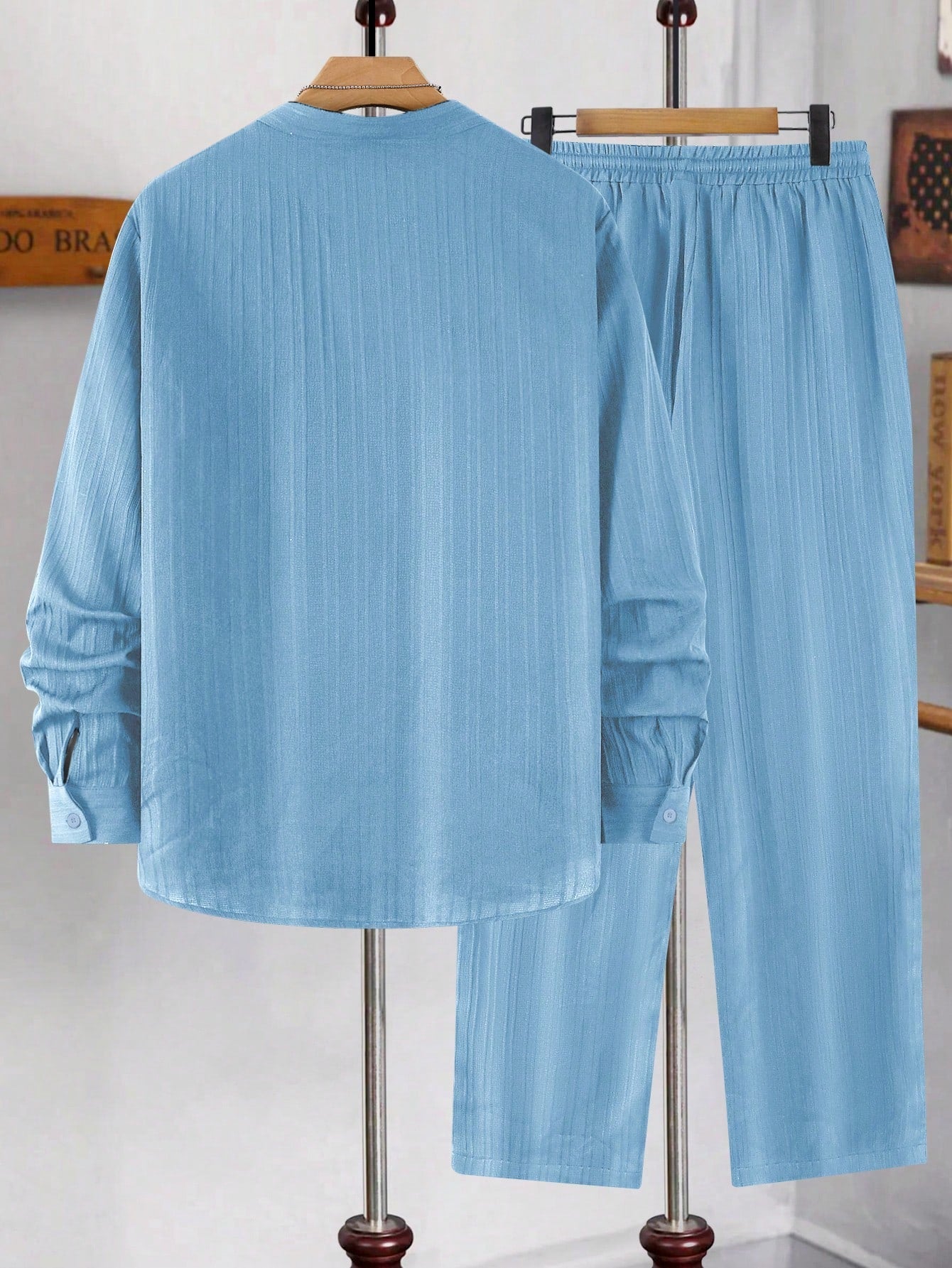 Conjunto Masculino Camisa Manga Longa E Calça Leve Minimalista Conjunto Masculino Camisa Manga Longa E Calça Leve