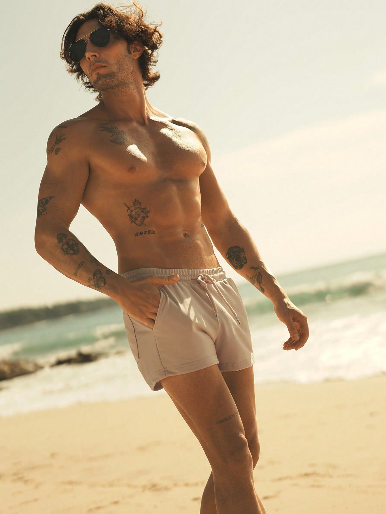 Shorts Masculino Moletom Básico Com Cordão Ajustável Corte Solto Shorts Masculino Moletom Básico Com Cordão Ajustável