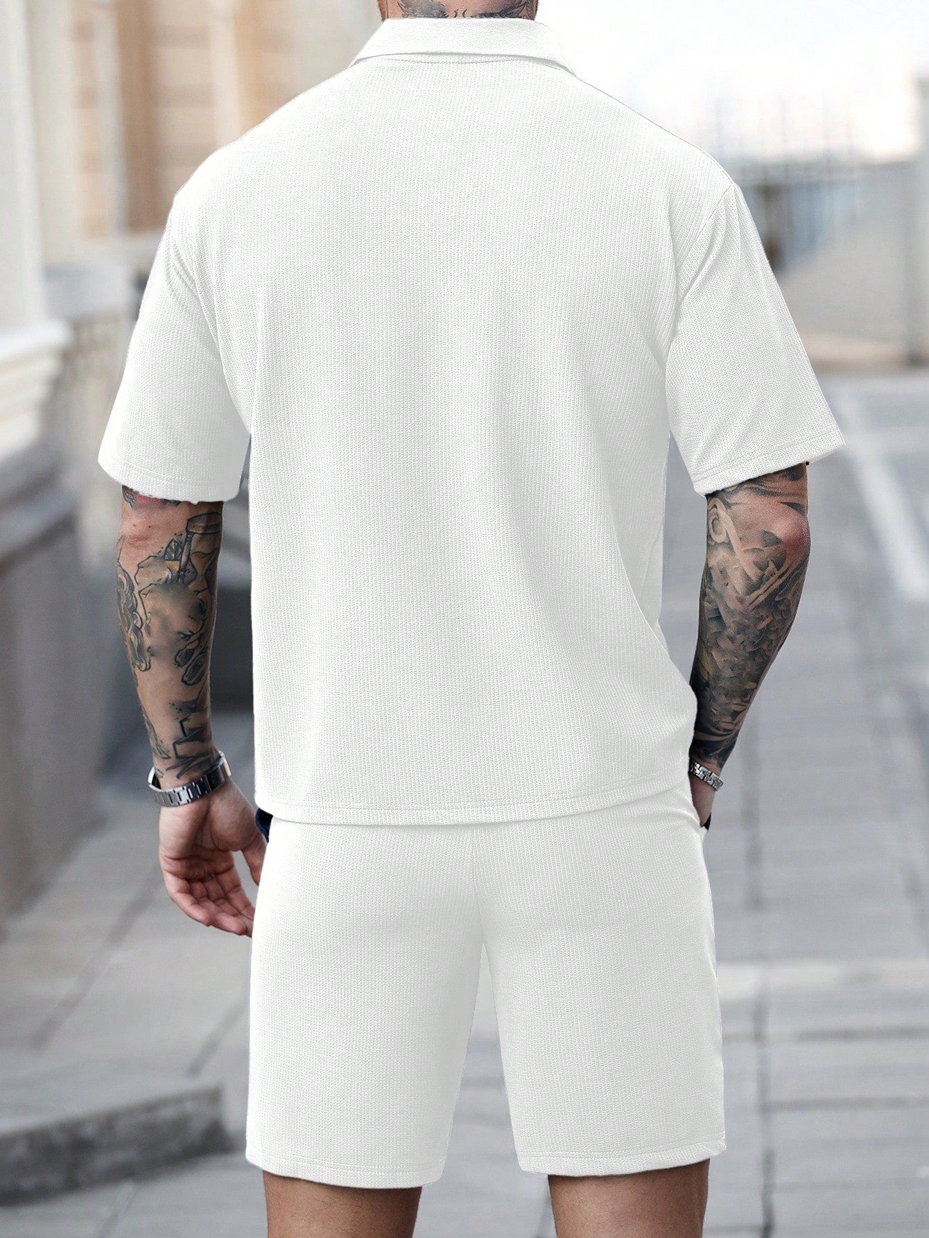 Conjunto Masculino Polo Manga Curta E Shorts Estilo Casual Conjunto Masculino Polo Manga Curta E Shorts Estilo Casual