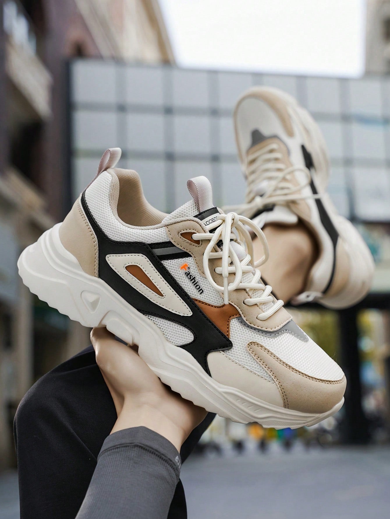 Tênis Masculino Chunky Casual Patchwork Confortável Versátil Tênis Masculino Chunky Casual Patchwork Confortável