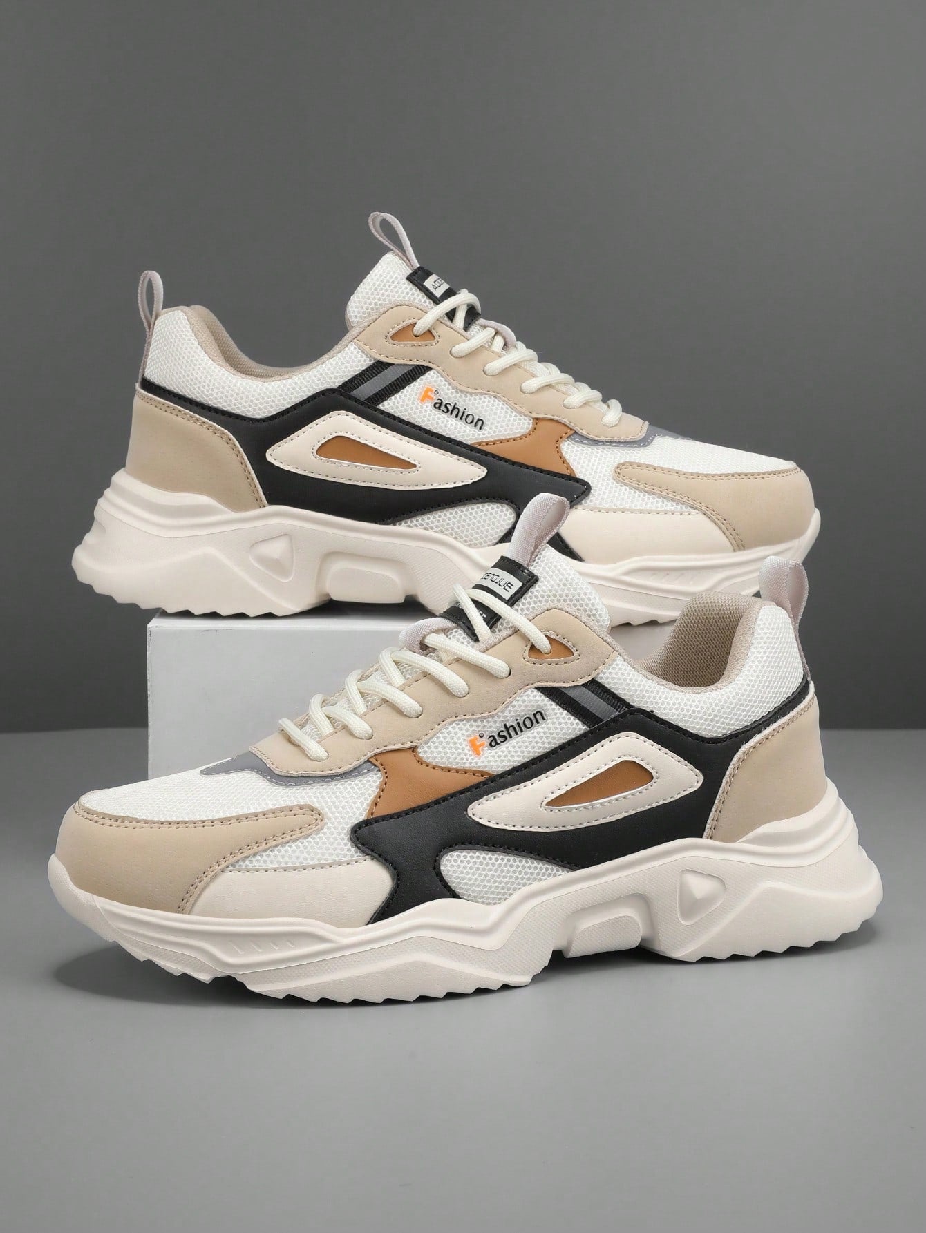 Tênis Masculino Chunky Casual Patchwork Confortável Versátil Tênis Masculino Chunky Casual Patchwork Confortável