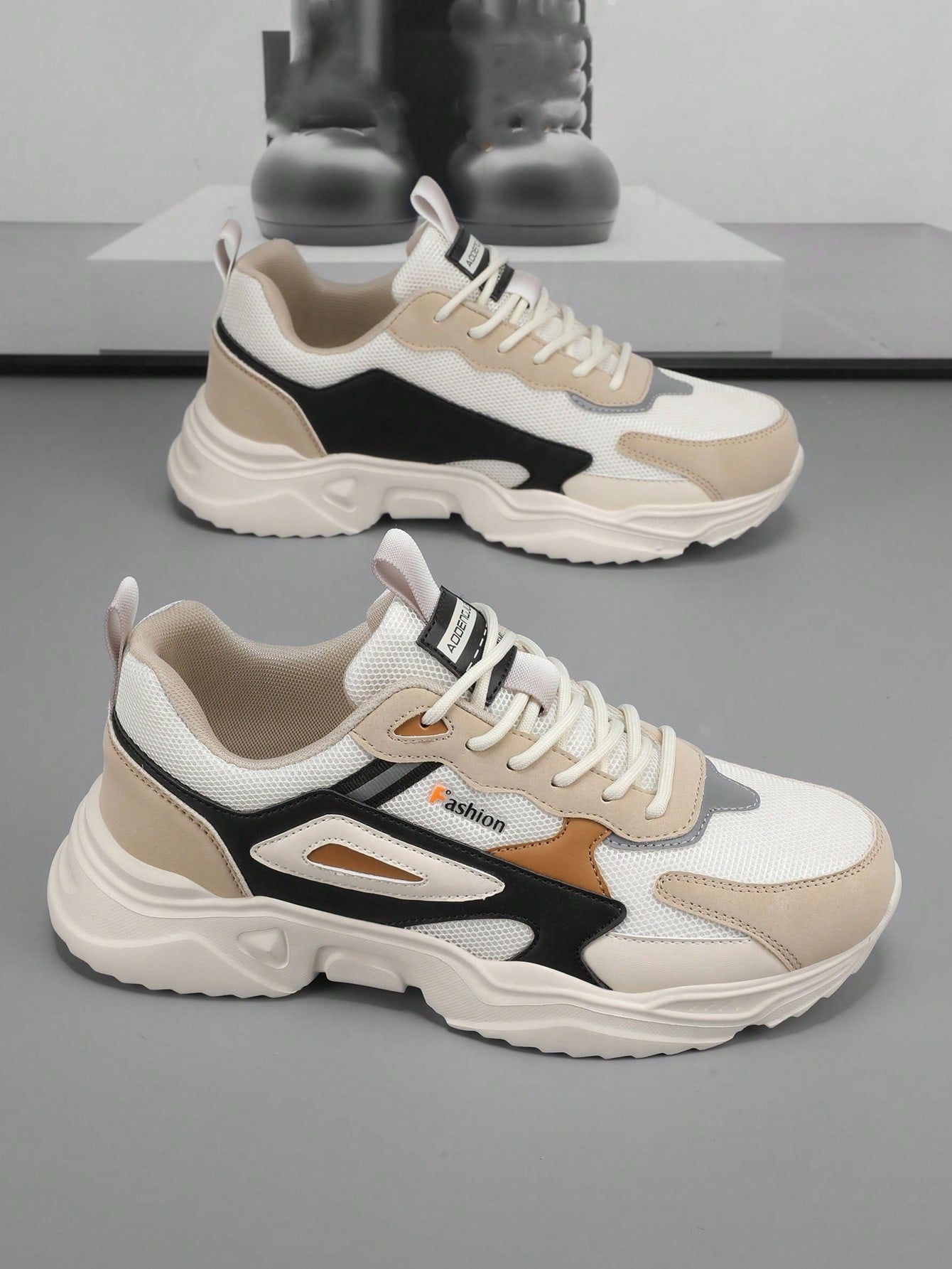 Tênis Masculino Chunky Casual Patchwork Confortável Versátil Tênis Masculino Chunky Casual Patchwork Confortável